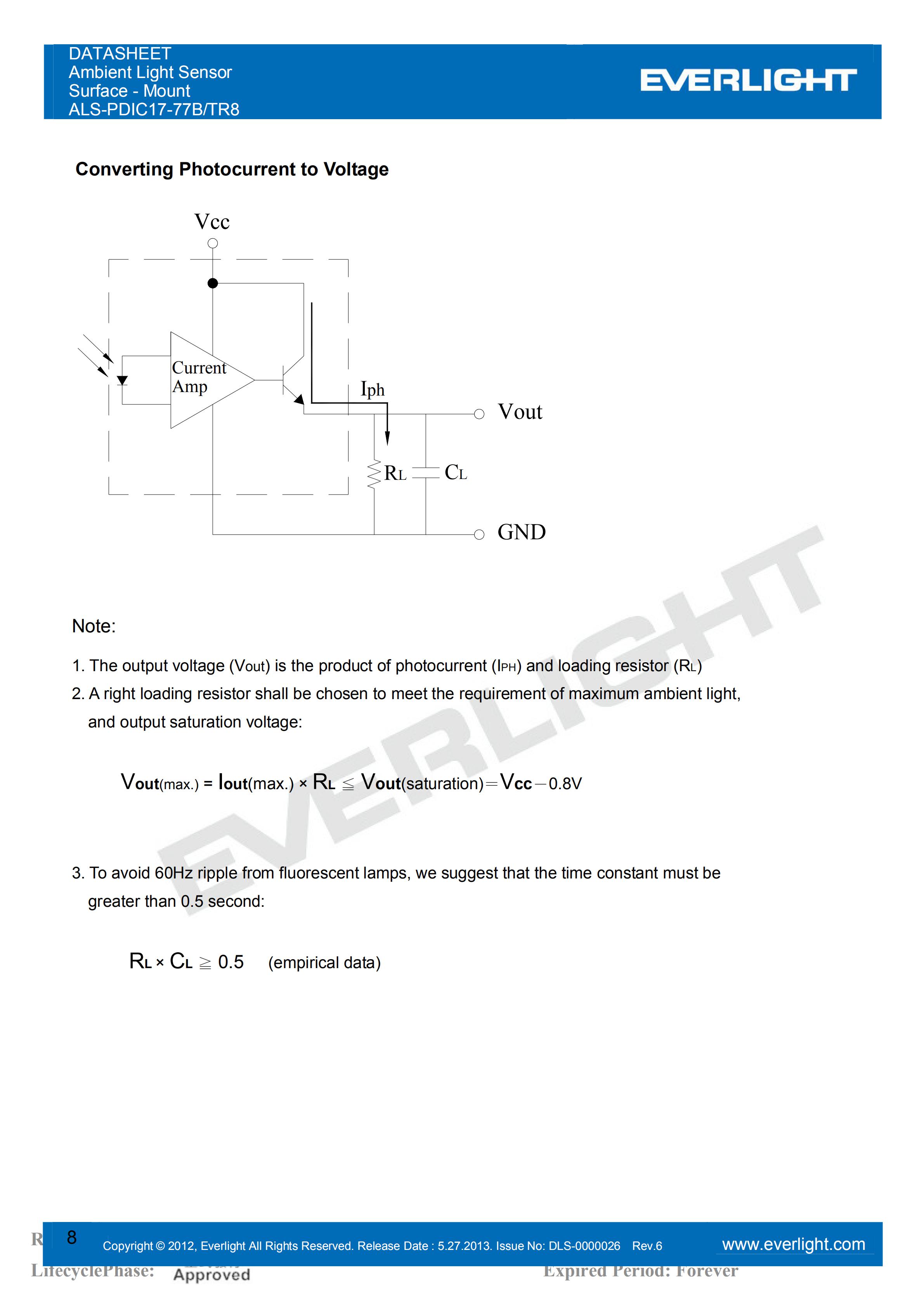 亿光贴片0805环境光传感器ALS-PDIC17-77B/TR8规格书（数据表PDF）