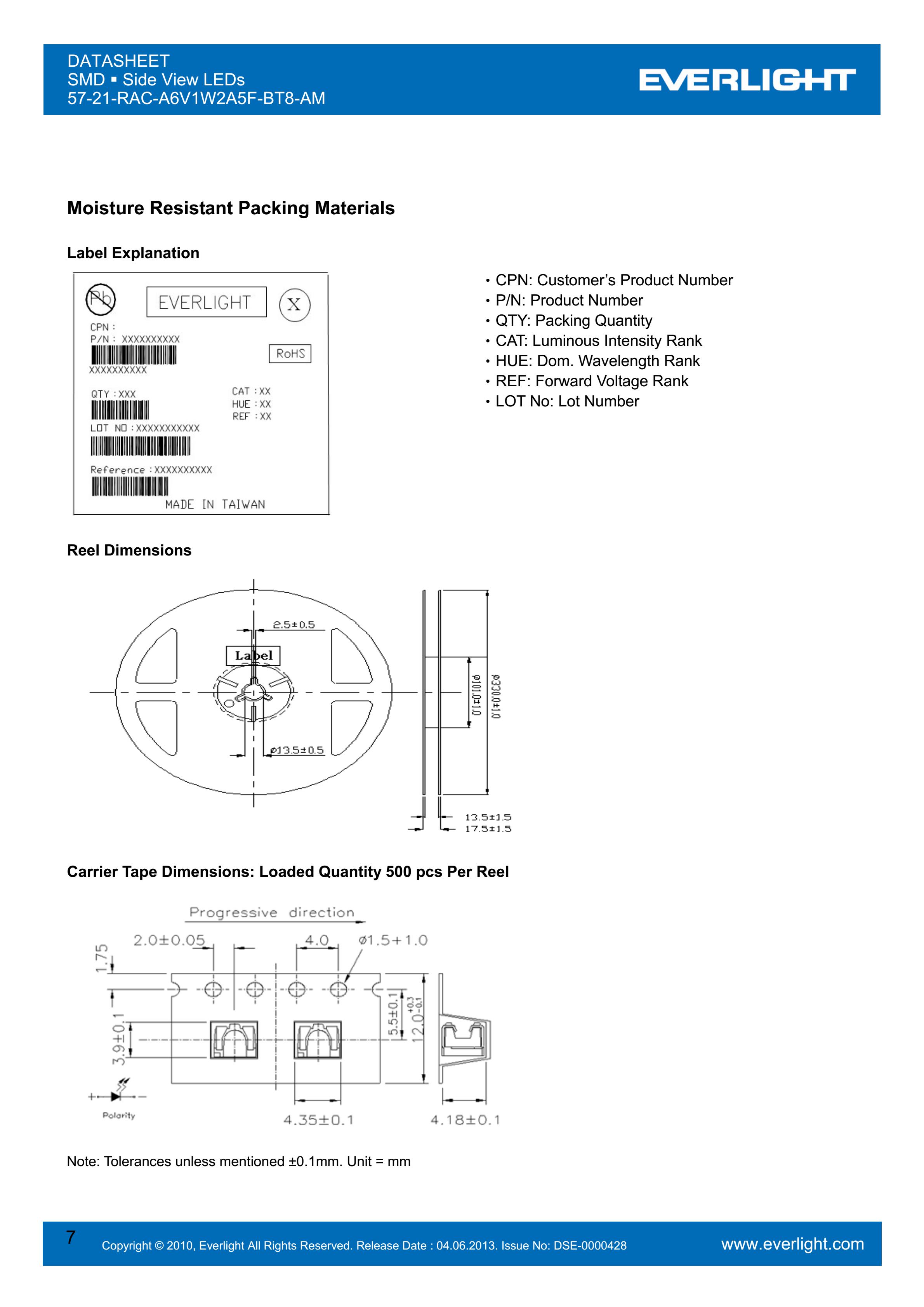 亿光贴片汽车专用灯珠57-21-RAC-A6V1W2A5F-BT8-AM红光规格书PDF（数据表）