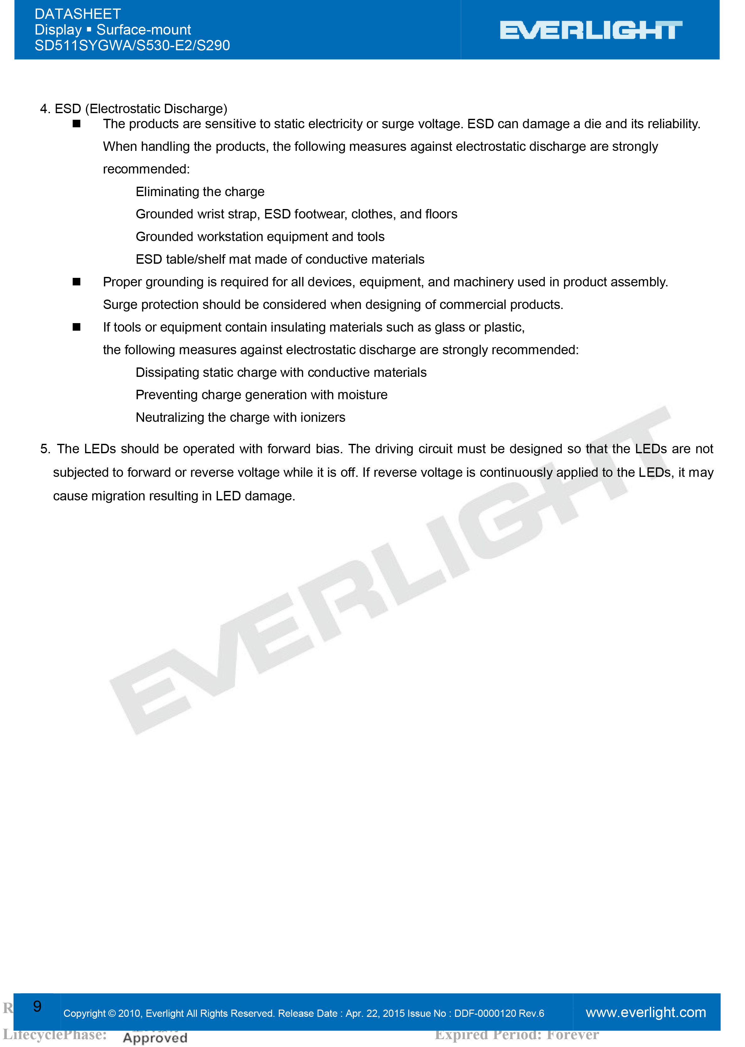 亿光贴片数码管SD511SYGWA/S530-E2/S290规格书PDF