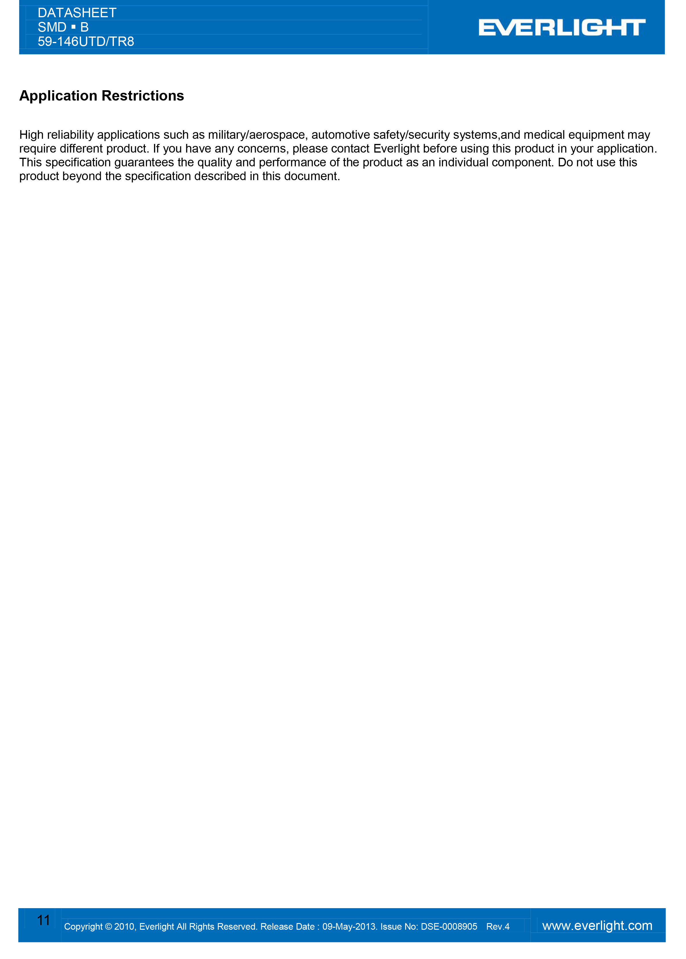 亿光4040闪光灯珠59-146UTD/TR8规格书PDF