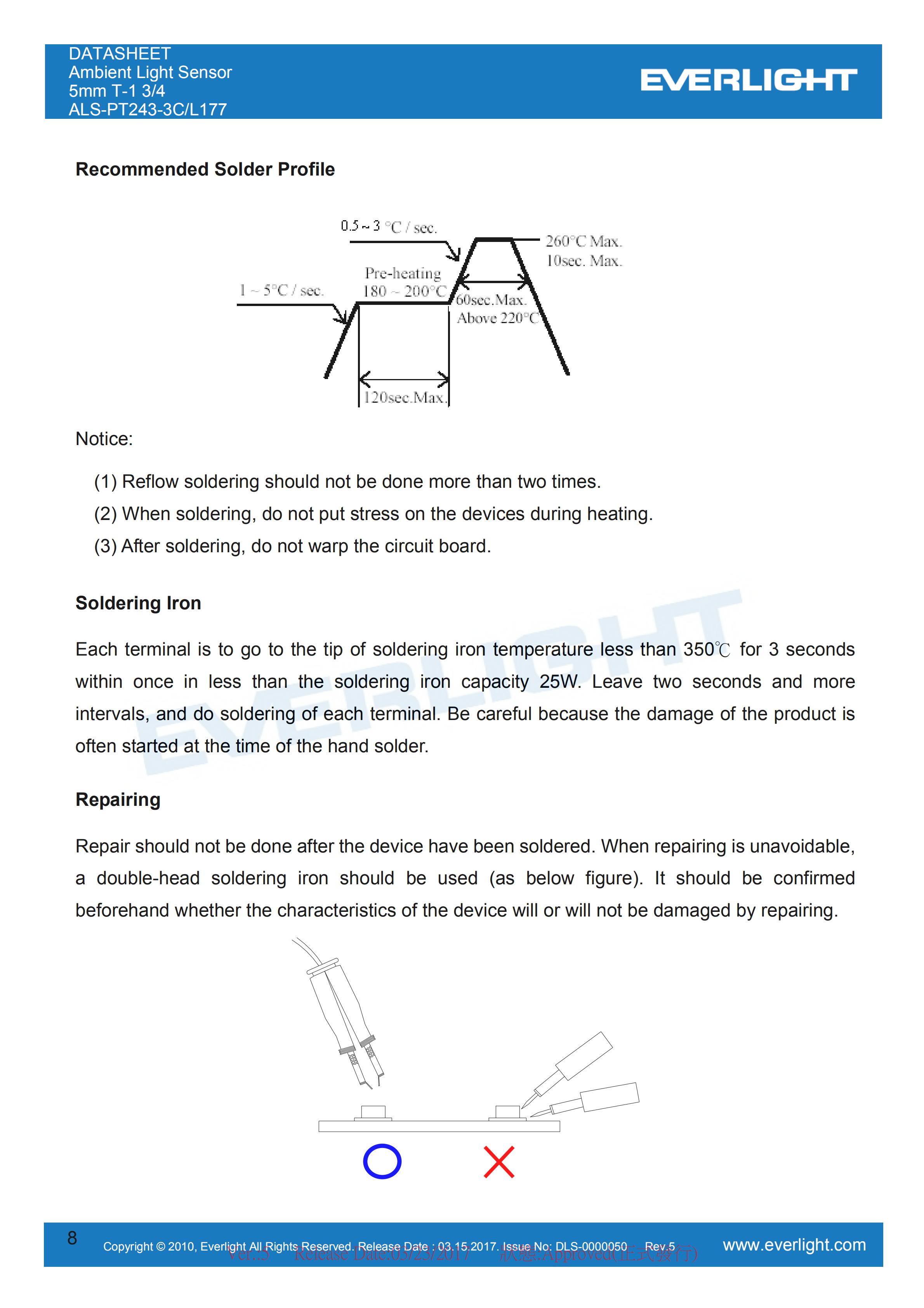 亿光直插环境光传感器ALS-PT243-3C/L177规格书（数据表PDF）
