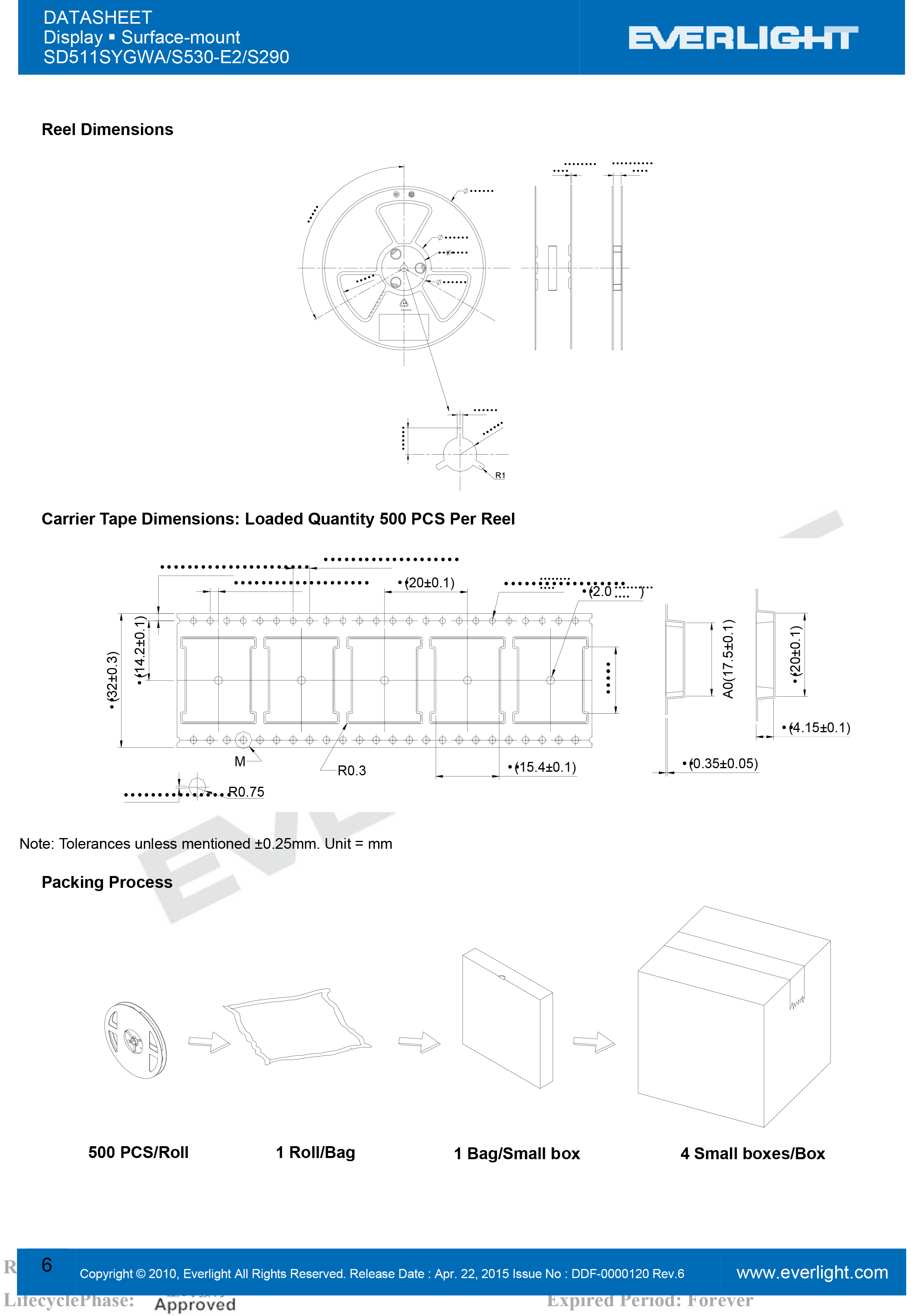 亿光贴片数码管SD511SYGWA/S530-E2/S290规格书PDF