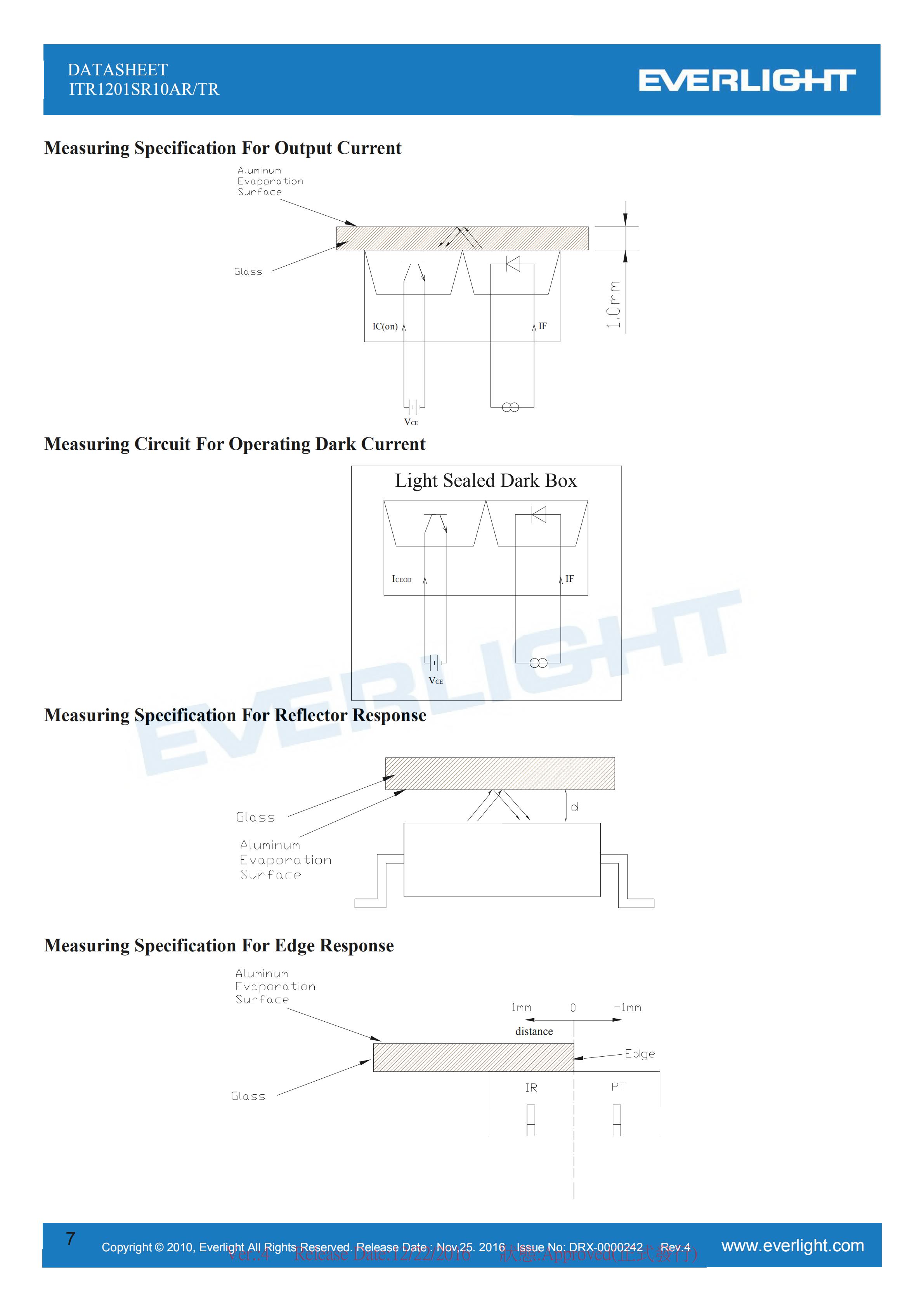 亿光贴片反射式光电开关ITR1201SR10AR/TR参数及规格书(PDF 数据表)