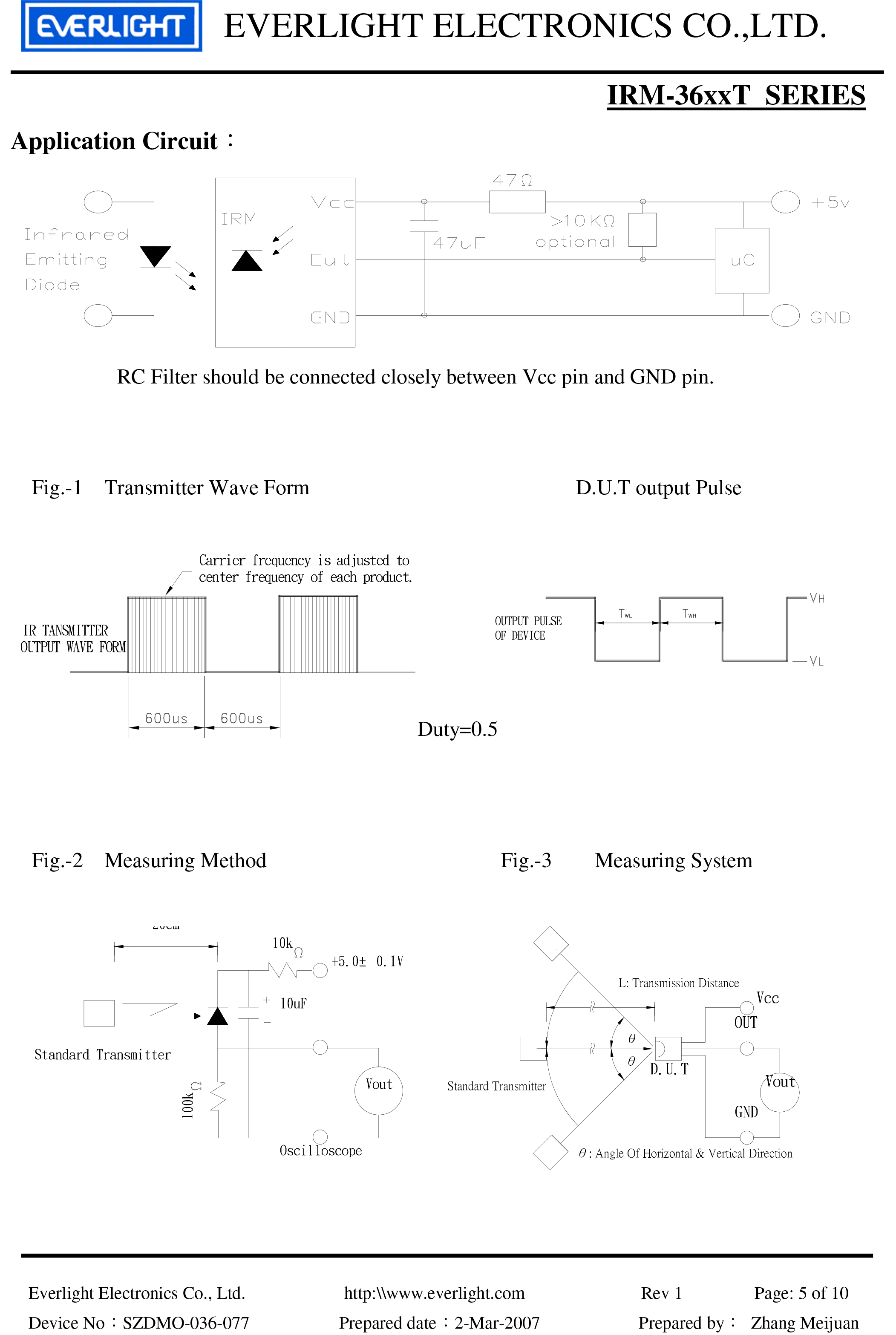 亿光直插红外接收头IRM-3636T规格书PDF