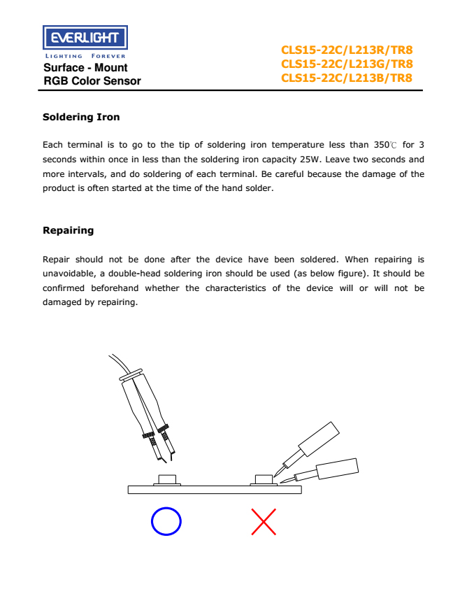 亿光贴片颜色传感器CLS15-22C/L213G/TR8规格书PDF