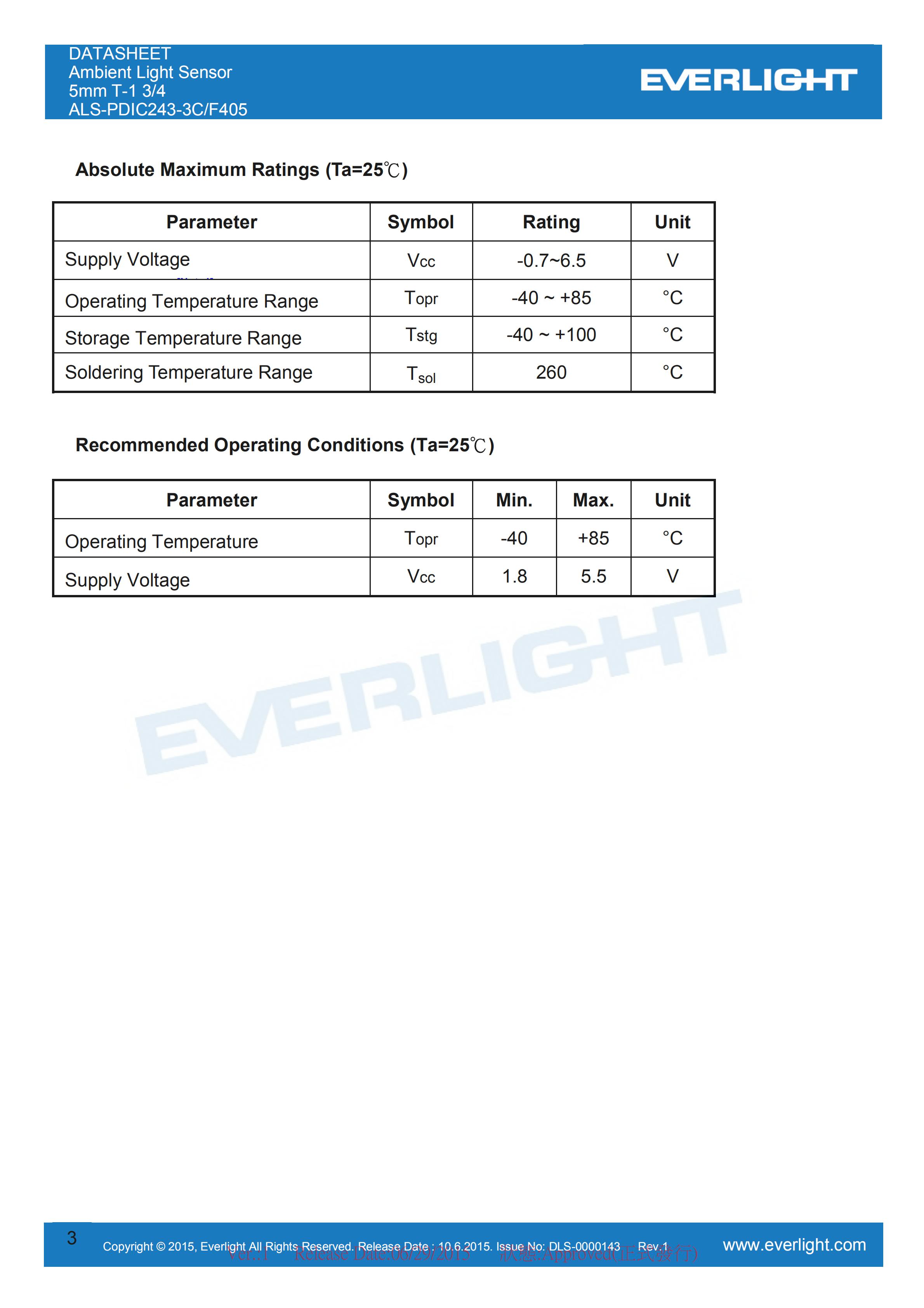 亿光环境光传感器ALS-PDIC243-3C/F405规格书（数据表PDF）