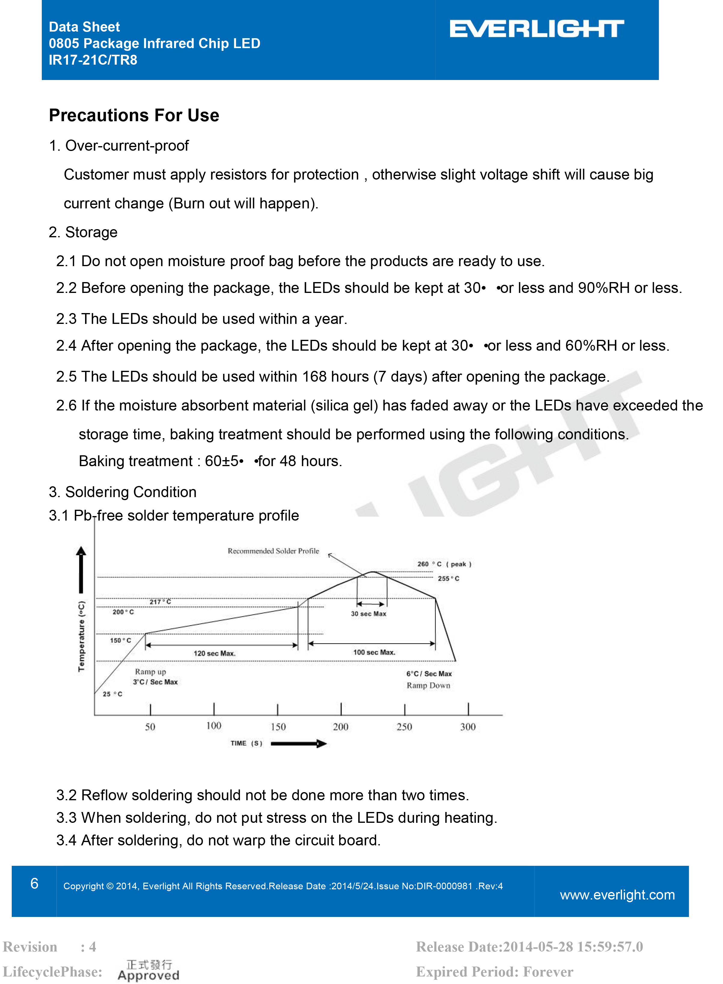 亿光贴片0805红外发射管940nm IR17-21C/TR8规格书PDF