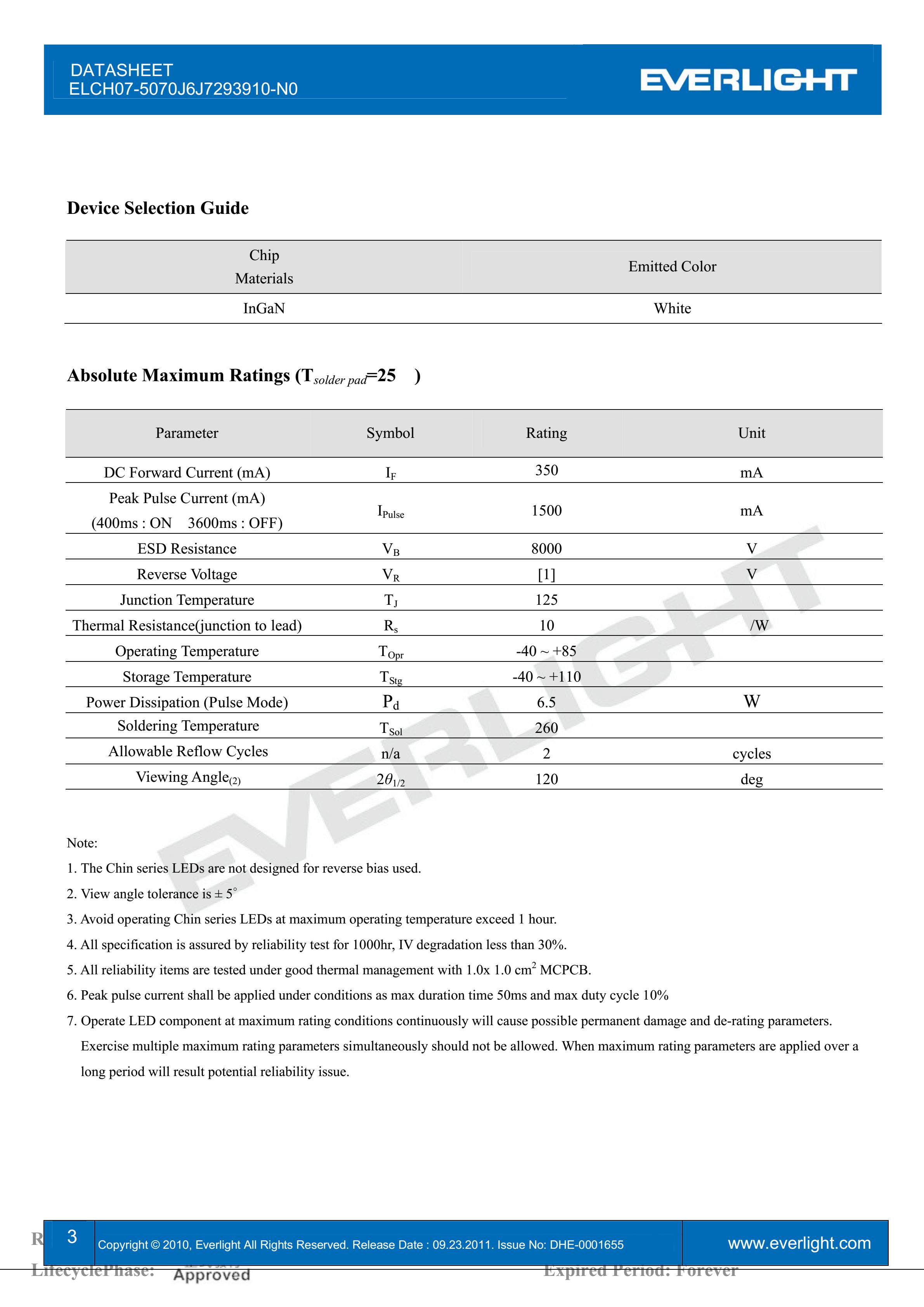 亿光2016闪光灯珠ELCH07-5070J6J7293910-N0规格书PDF（数据表）