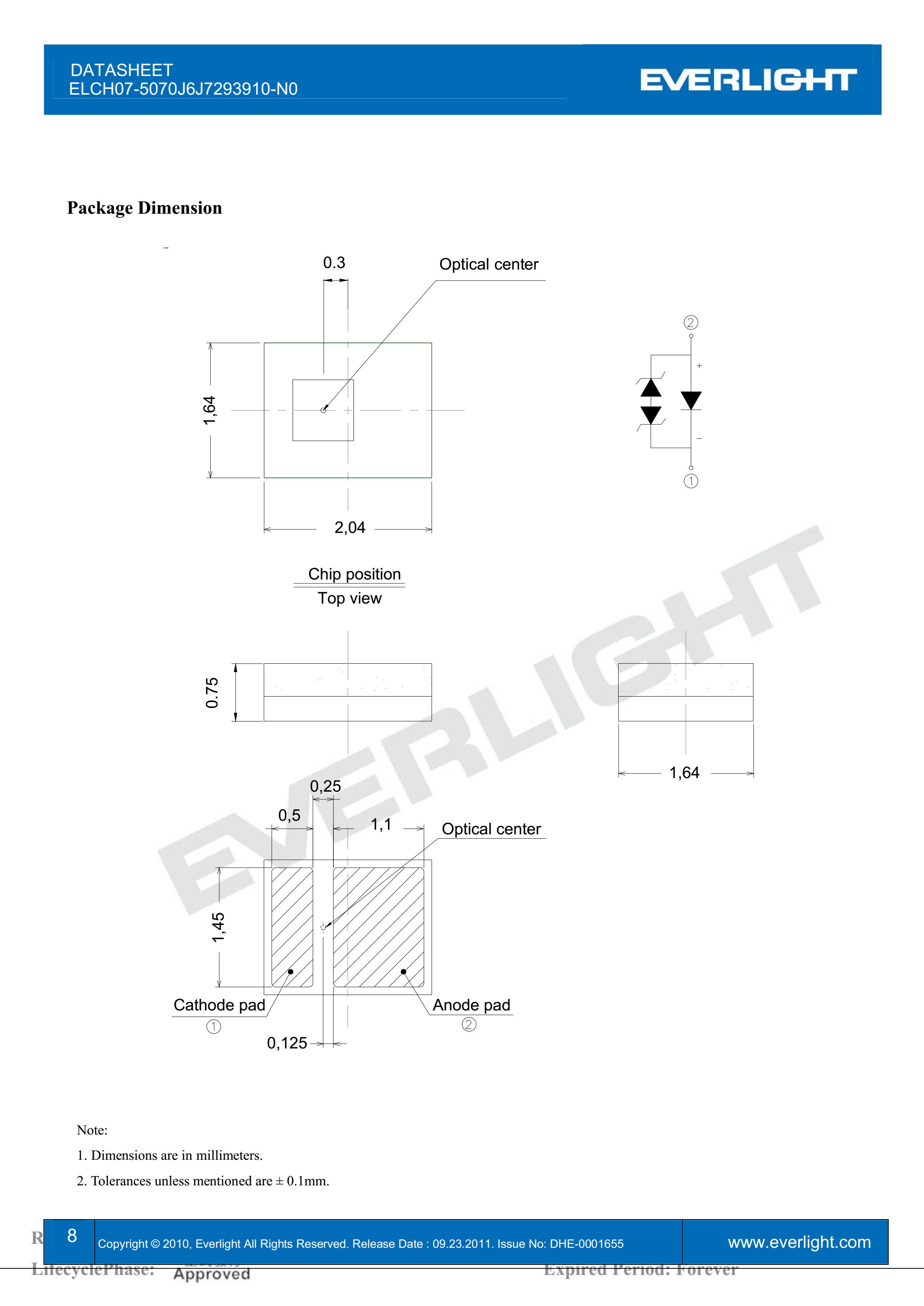 亿光2016闪光灯珠ELCH07-5070J6J7293910-N0规格书PDF（数据表）