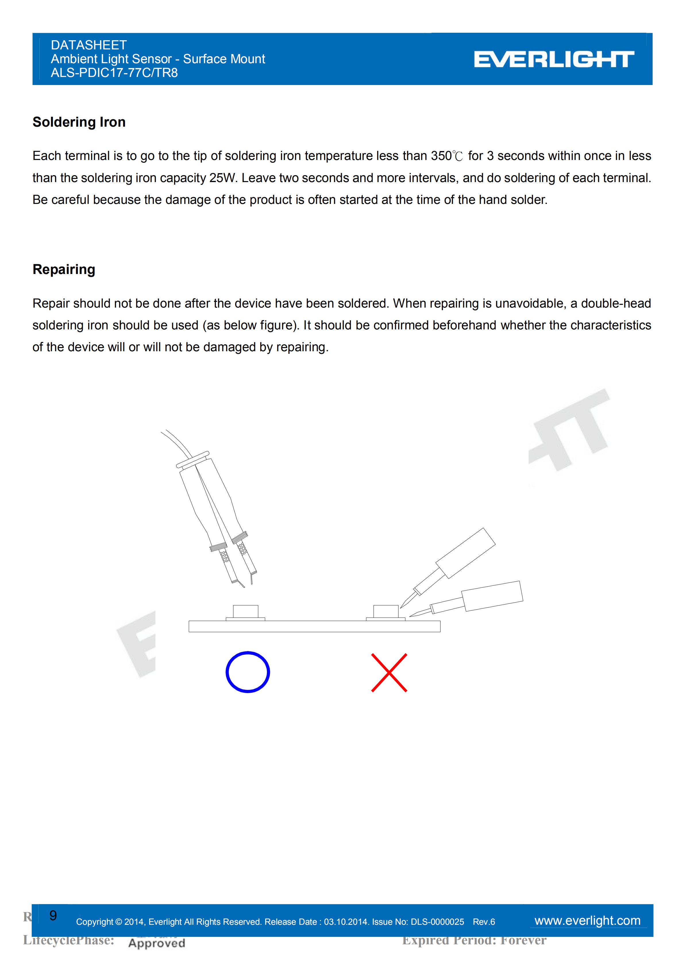 亿光贴片0805环境光传感器ALS-PDIC17-77C/TR8规格书（数据表PDF）