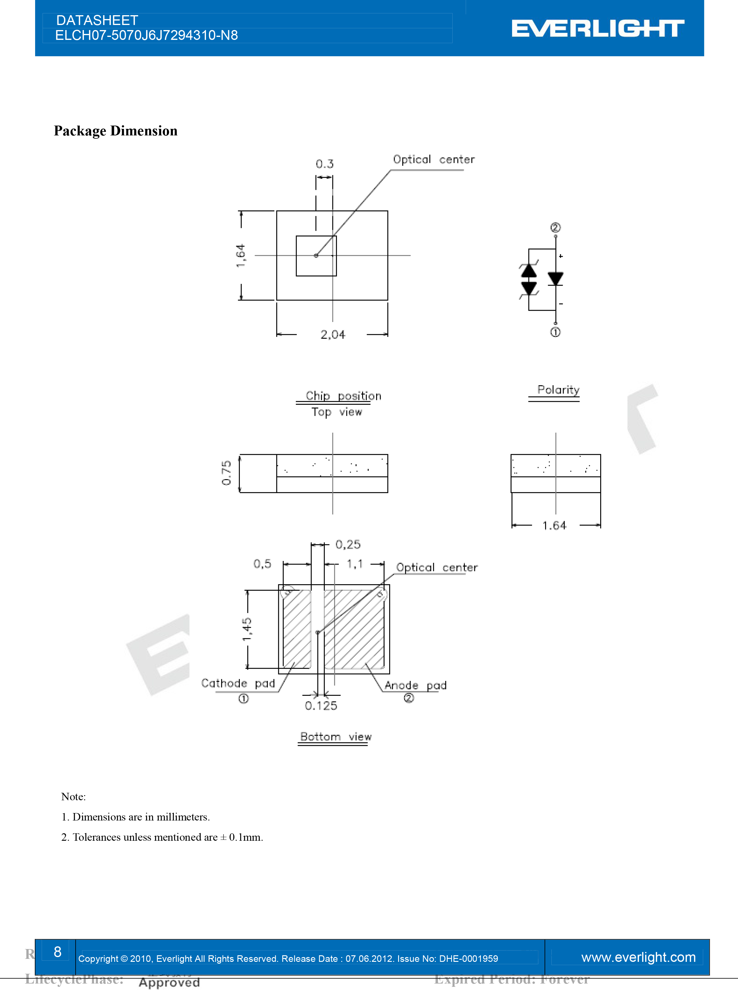 亿光2016闪光灯珠ELCH07-5070J6J7294310-N8规格书PDF