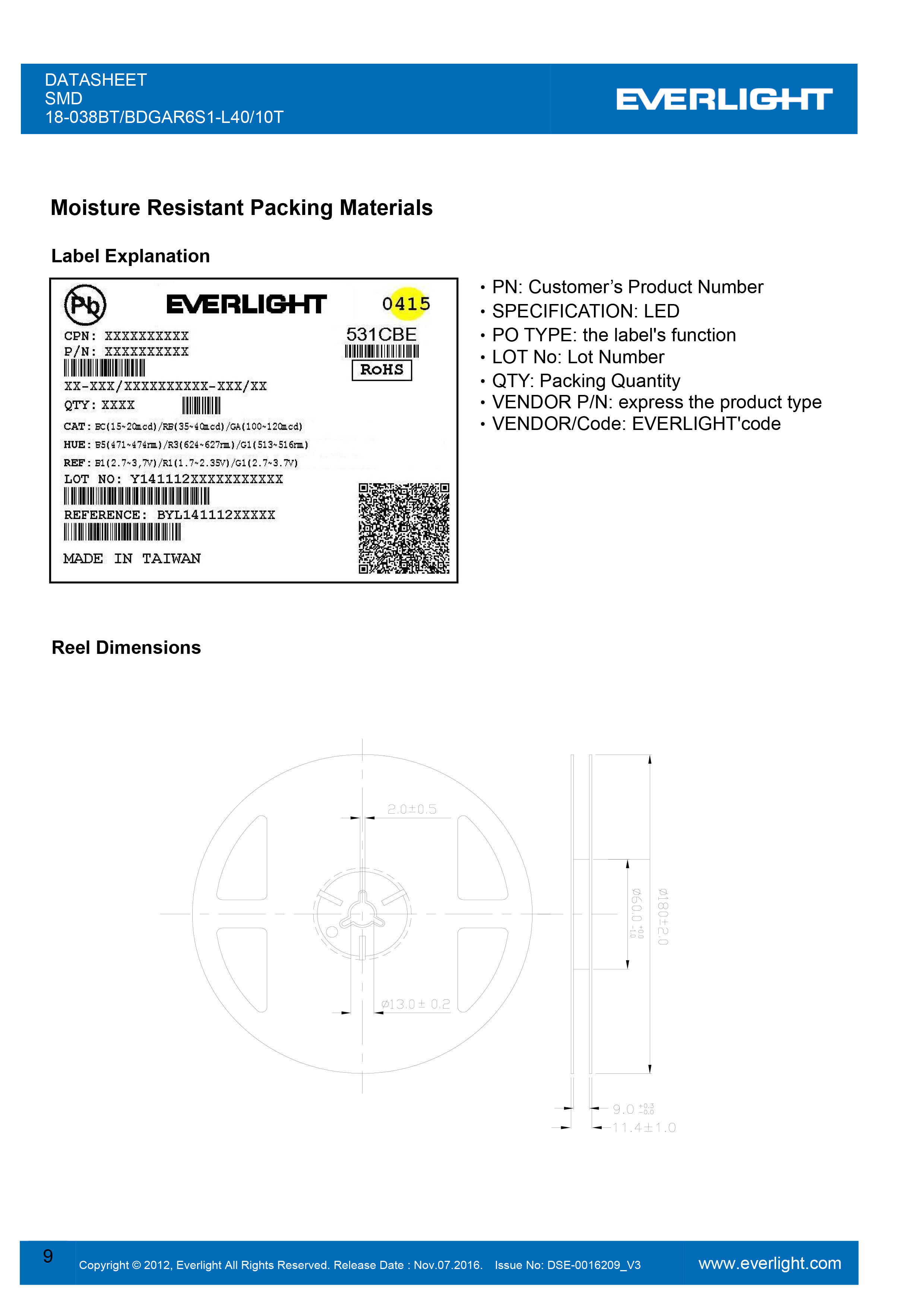 亿光1010灯珠18-038BT/BDGAR6S1-L40/10T 数据表
