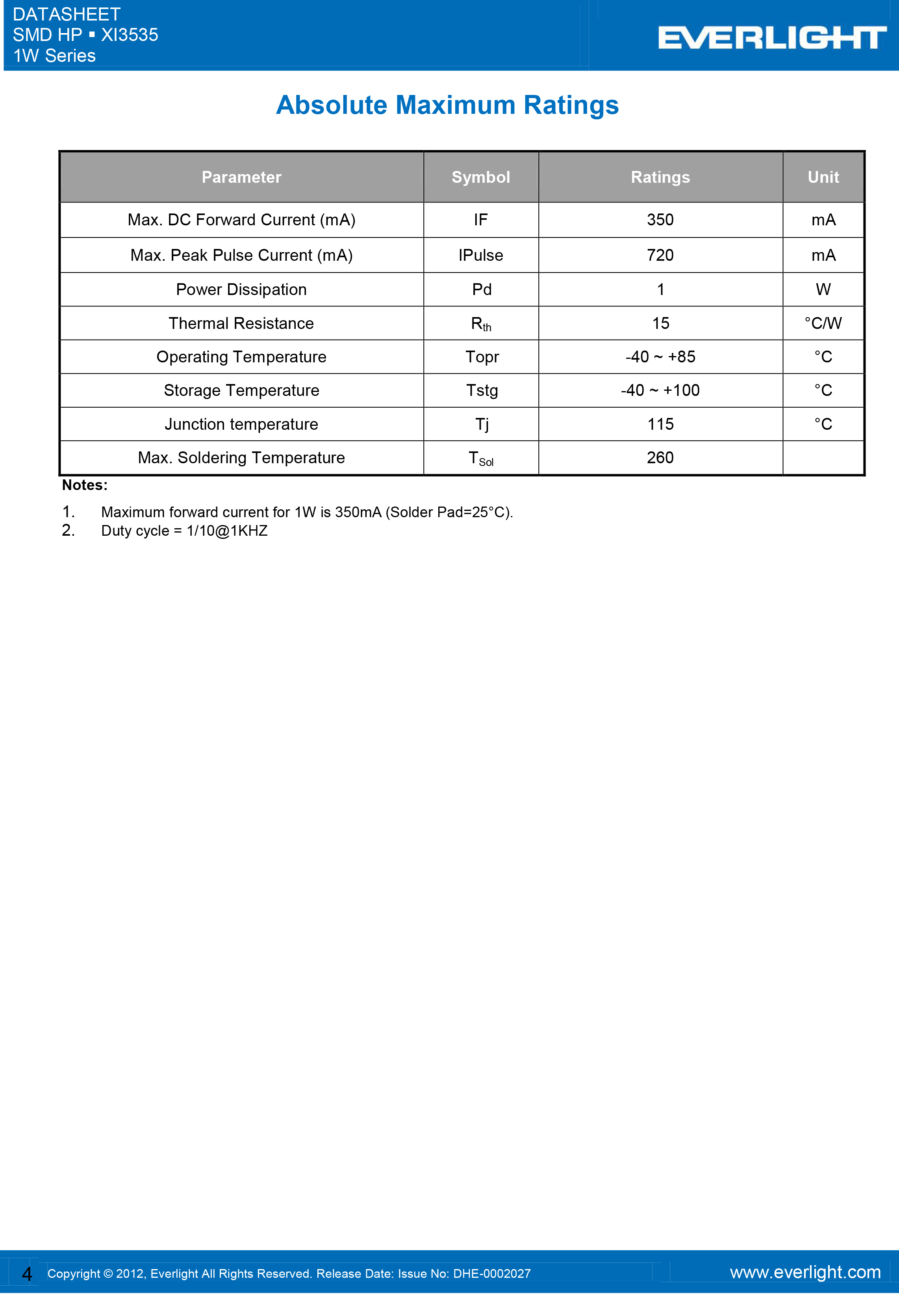 亿光贴片3535灯珠XI3535-KM277F9-03201-000P规格书PDF