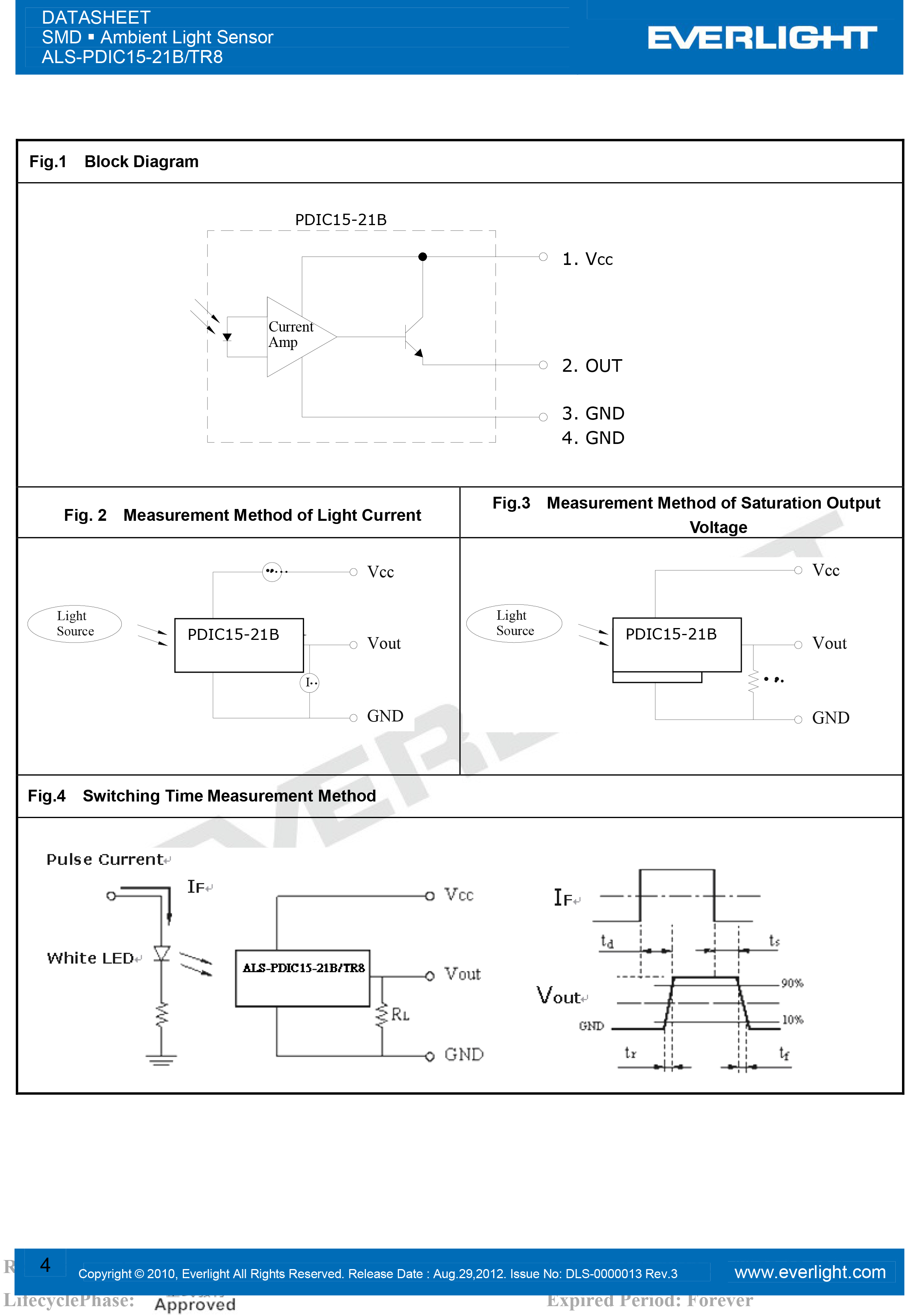 亿光贴片1206环境光传感器ALS-PDIC15-21B/TR8规格书PDF数据表