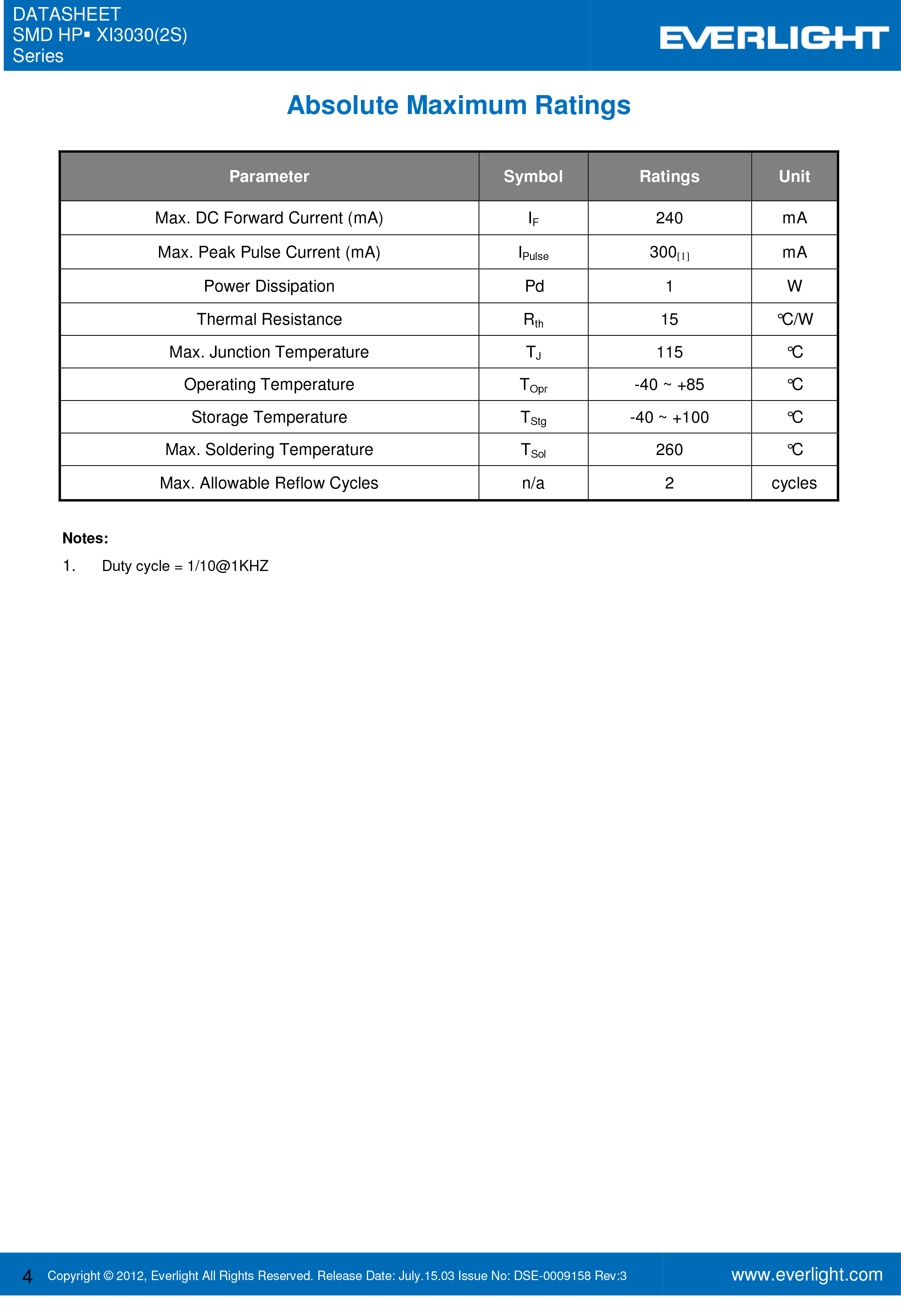 亿光贴片3030灯珠XI3030/KK3C-H2727R8S4S2Z15/2T规格书PDF数据表