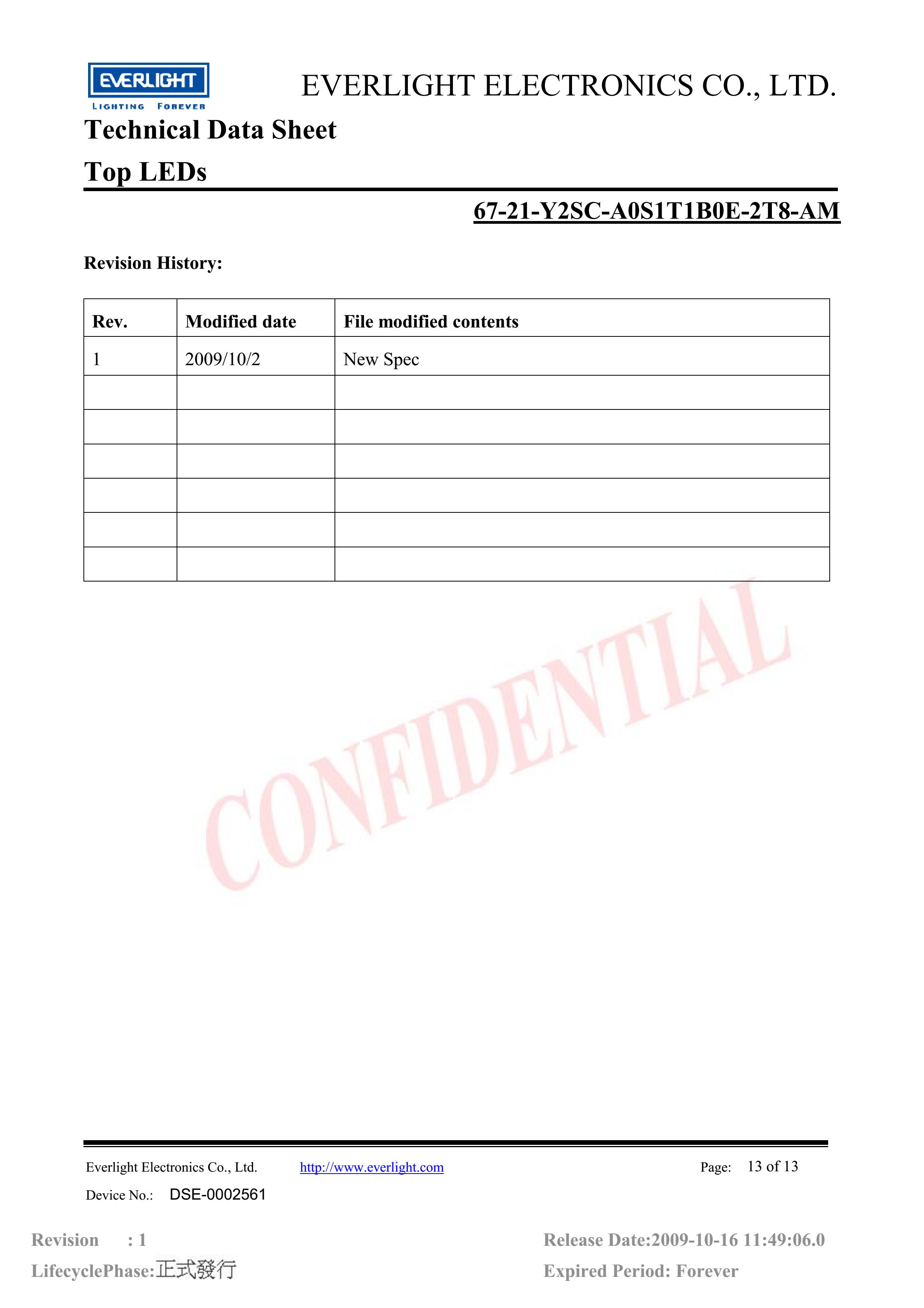 亿光贴片3528汽车专用灯珠67-21-Y2SC-A0S1T1B0E-2T8-AM参数及规格书(PDF 数据表)