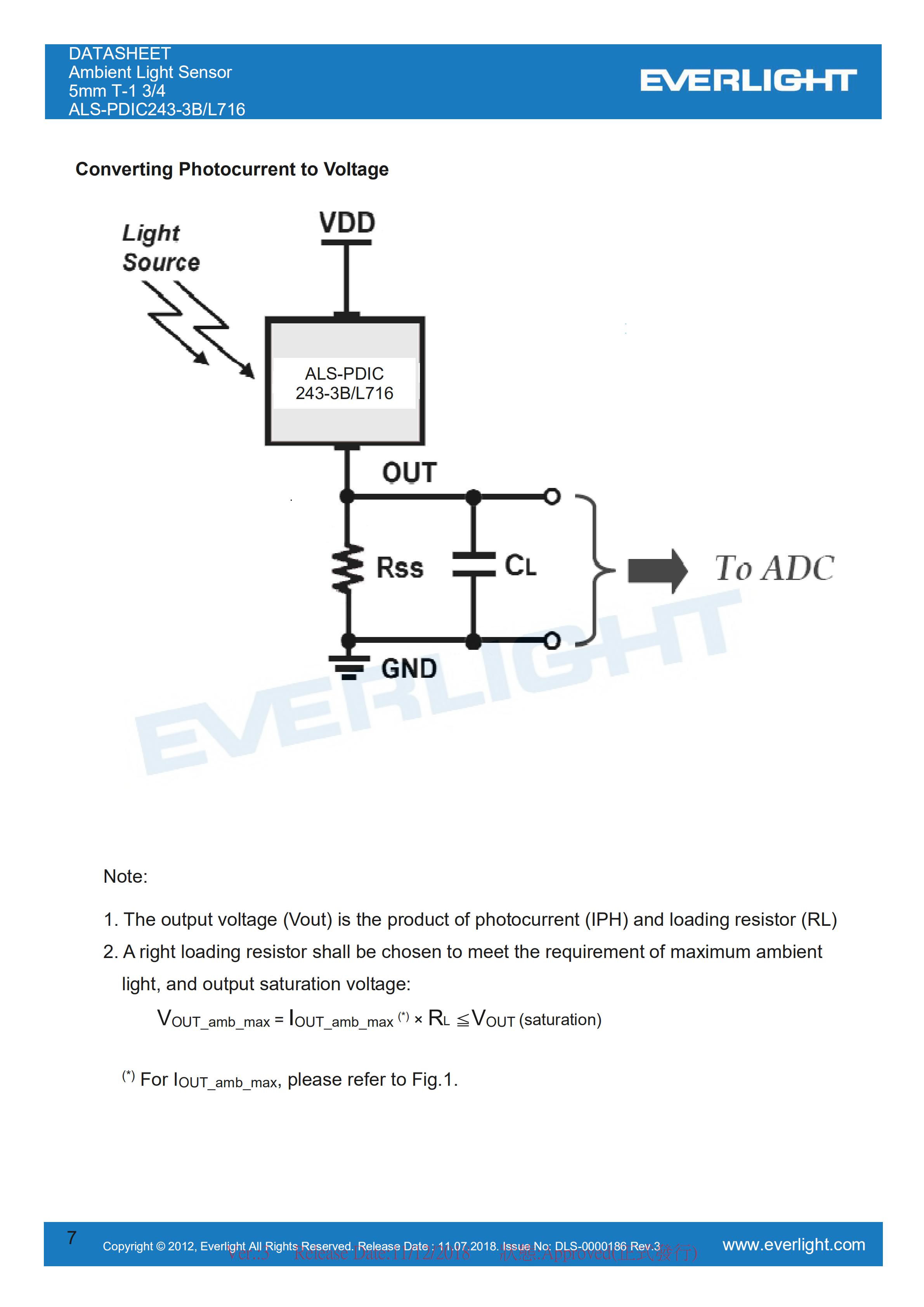 ALS-PDIC243-3B/L716亿光环境光传感器规格书（数据表PDF）