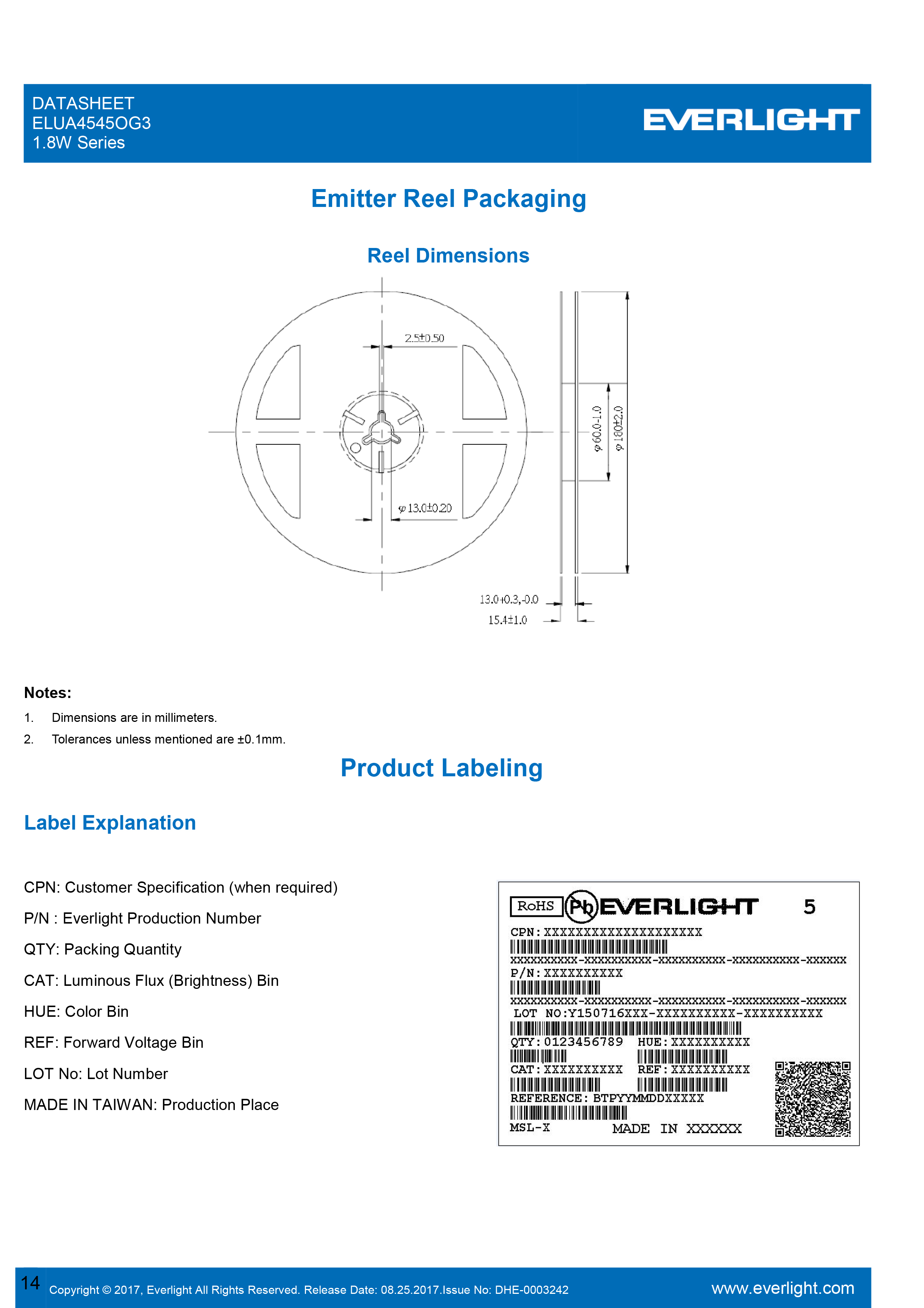 亿光1.8W紫光LED灯珠ELUA4545OG3-P6070U13241500-VD1M 规格书PDF