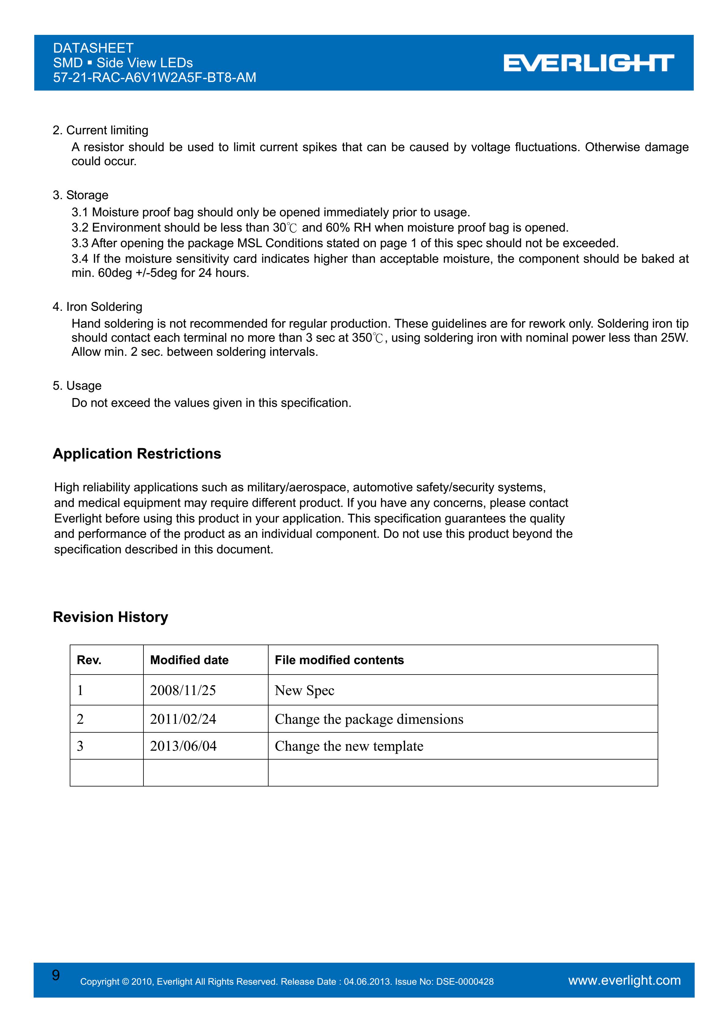亿光贴片汽车专用灯珠57-21-RAC-A6V1W2A5F-BT8-AM红光规格书PDF（数据表）