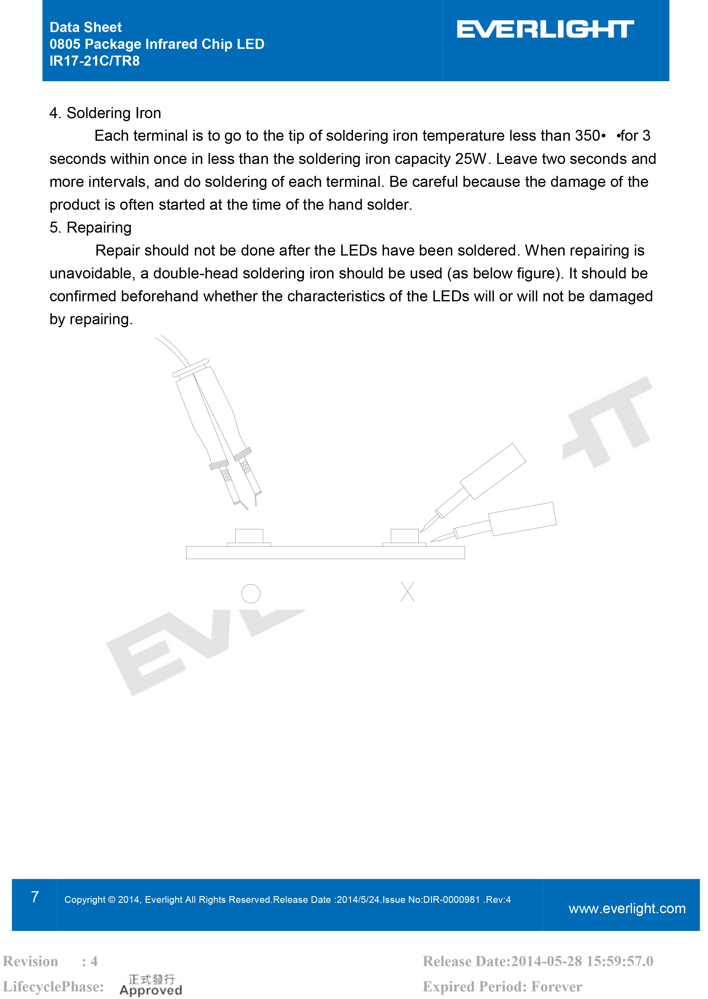 亿光贴片0805红外发射管940nm IR17-21C/TR8规格书PDF