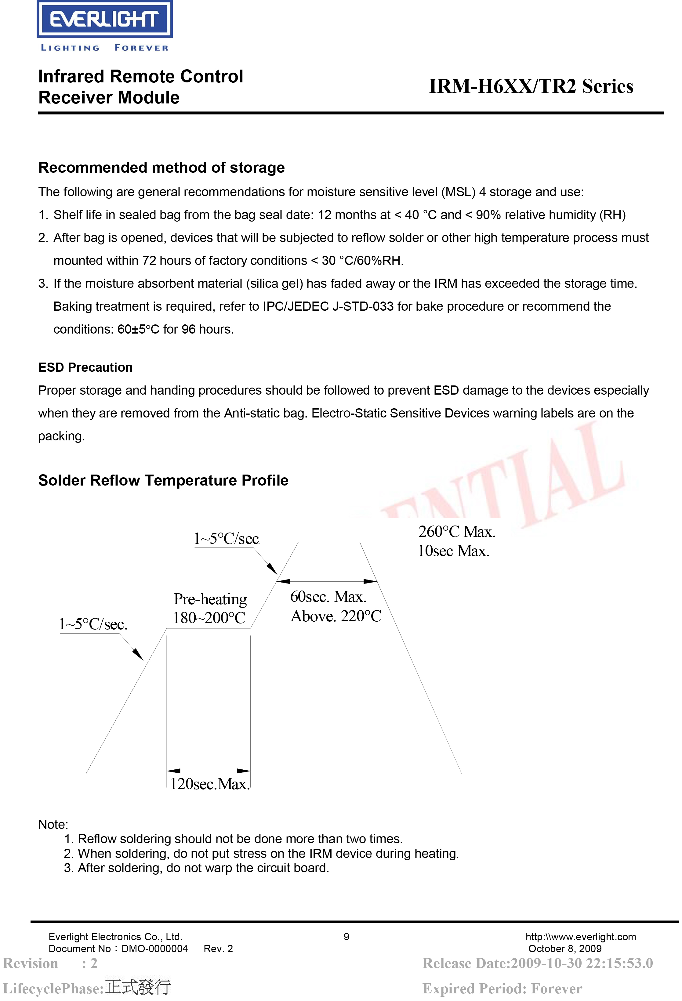 亿光贴片红外接收头IRM-H638/TR2规格书PDF
