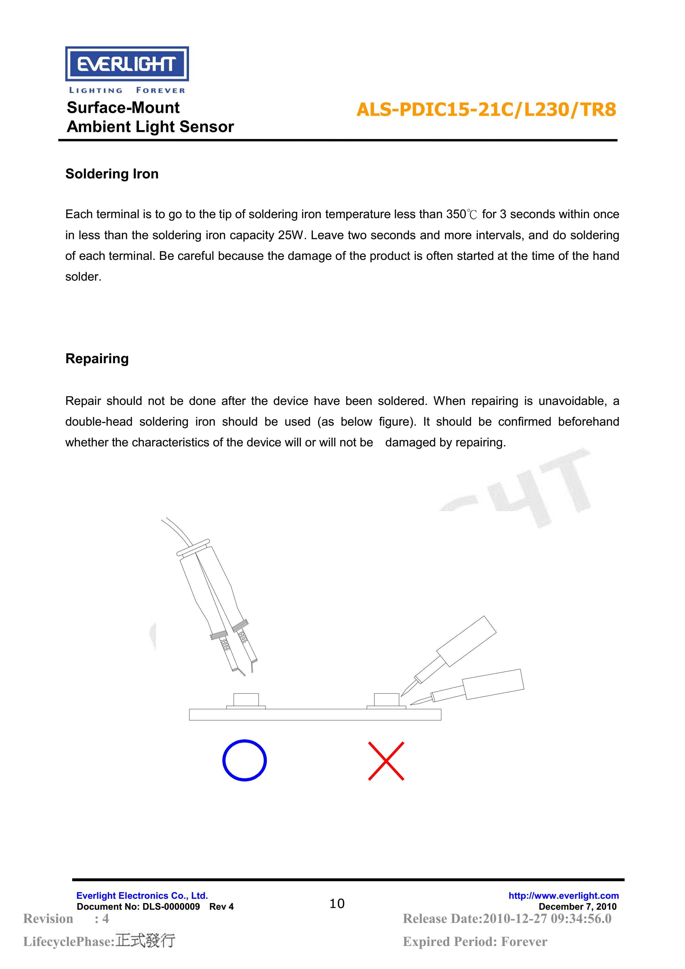 亿光贴片1206环境光传感器ALS-PDIC15-21C/L230/TR8规格书（数据表PDF）
