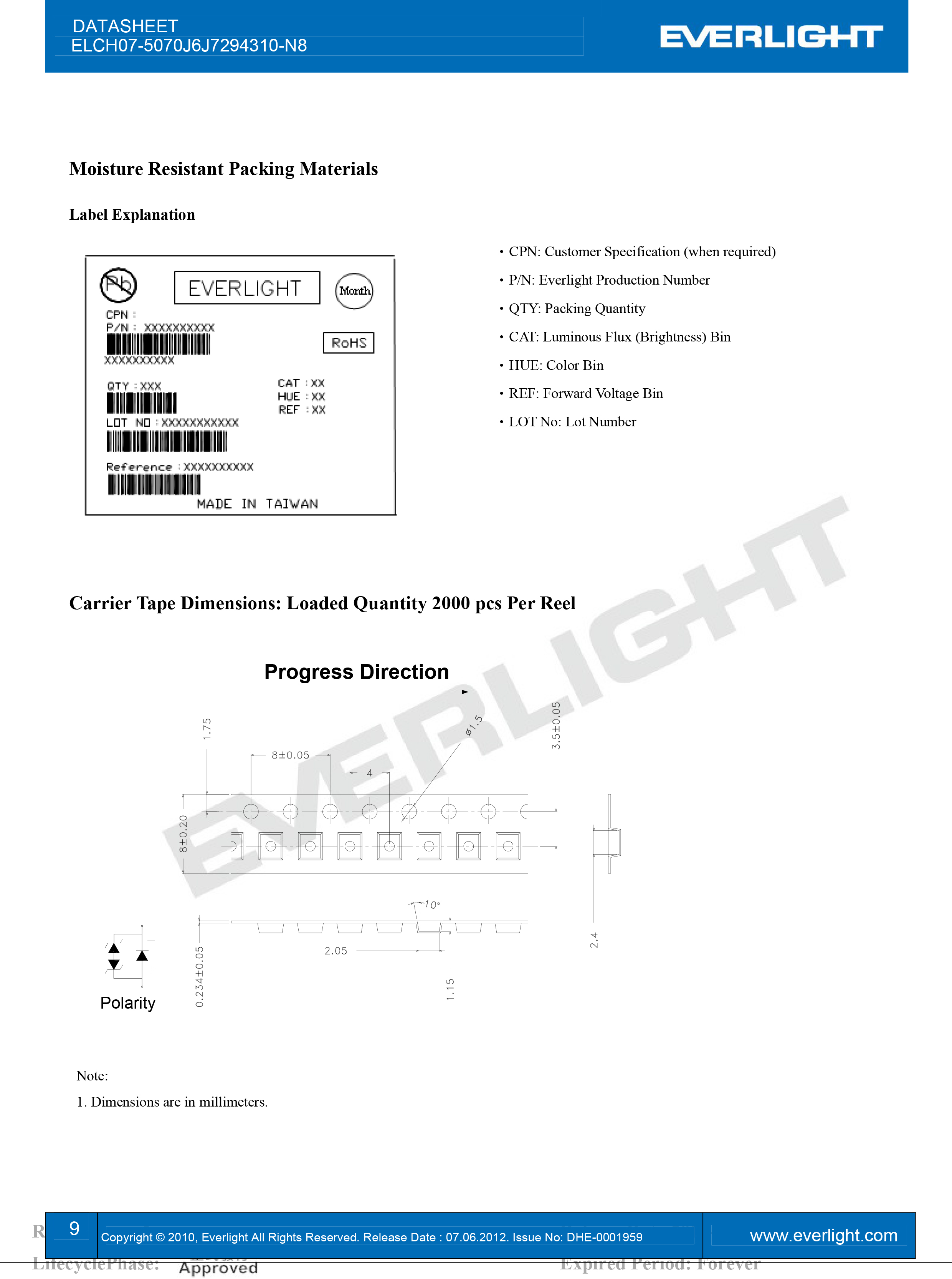亿光2016闪光灯珠ELCH07-5070J6J7294310-N8规格书PDF