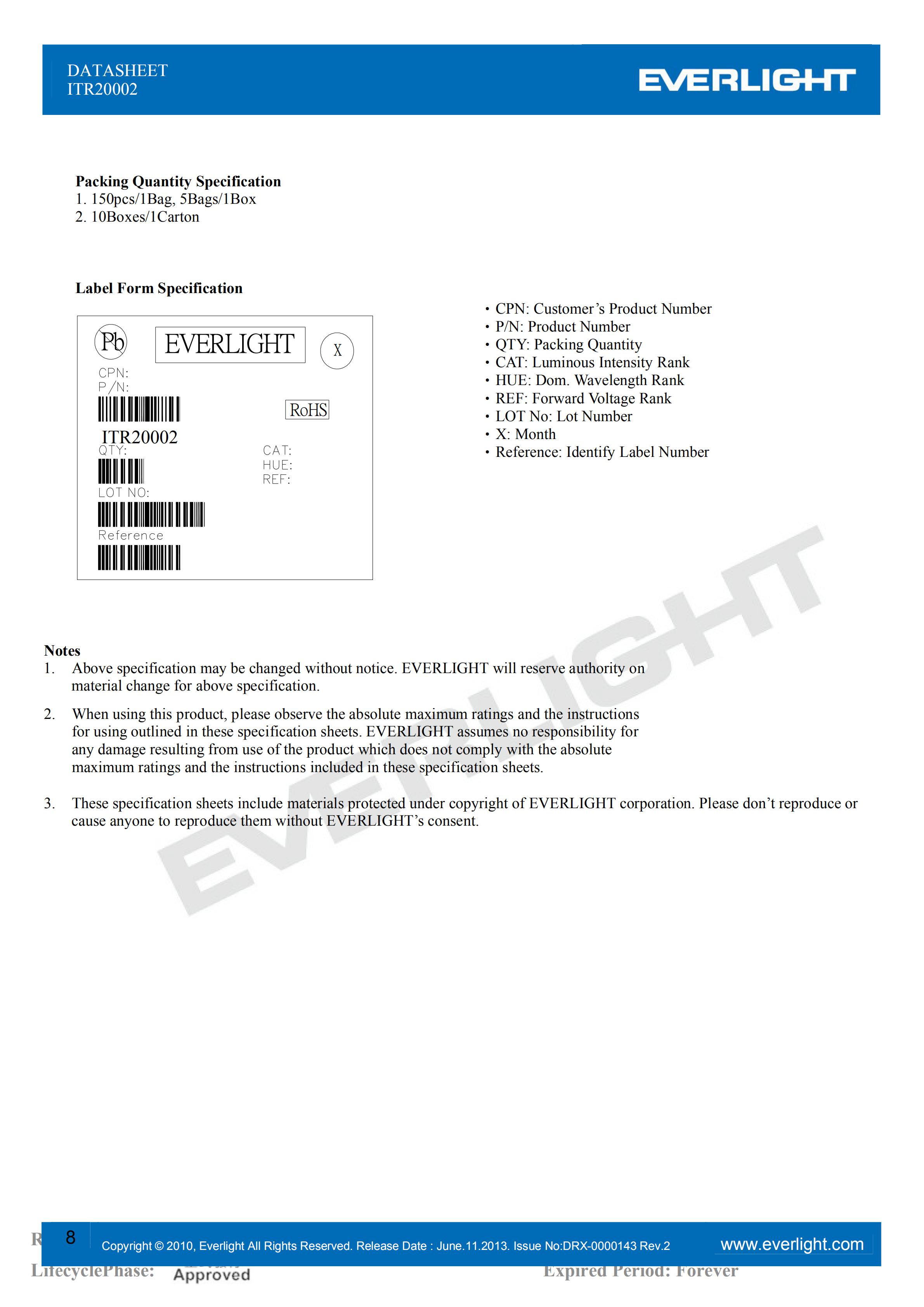 亿光反射式光电开关ITR20002开关传感器参数及规格书(PDF 数据表)