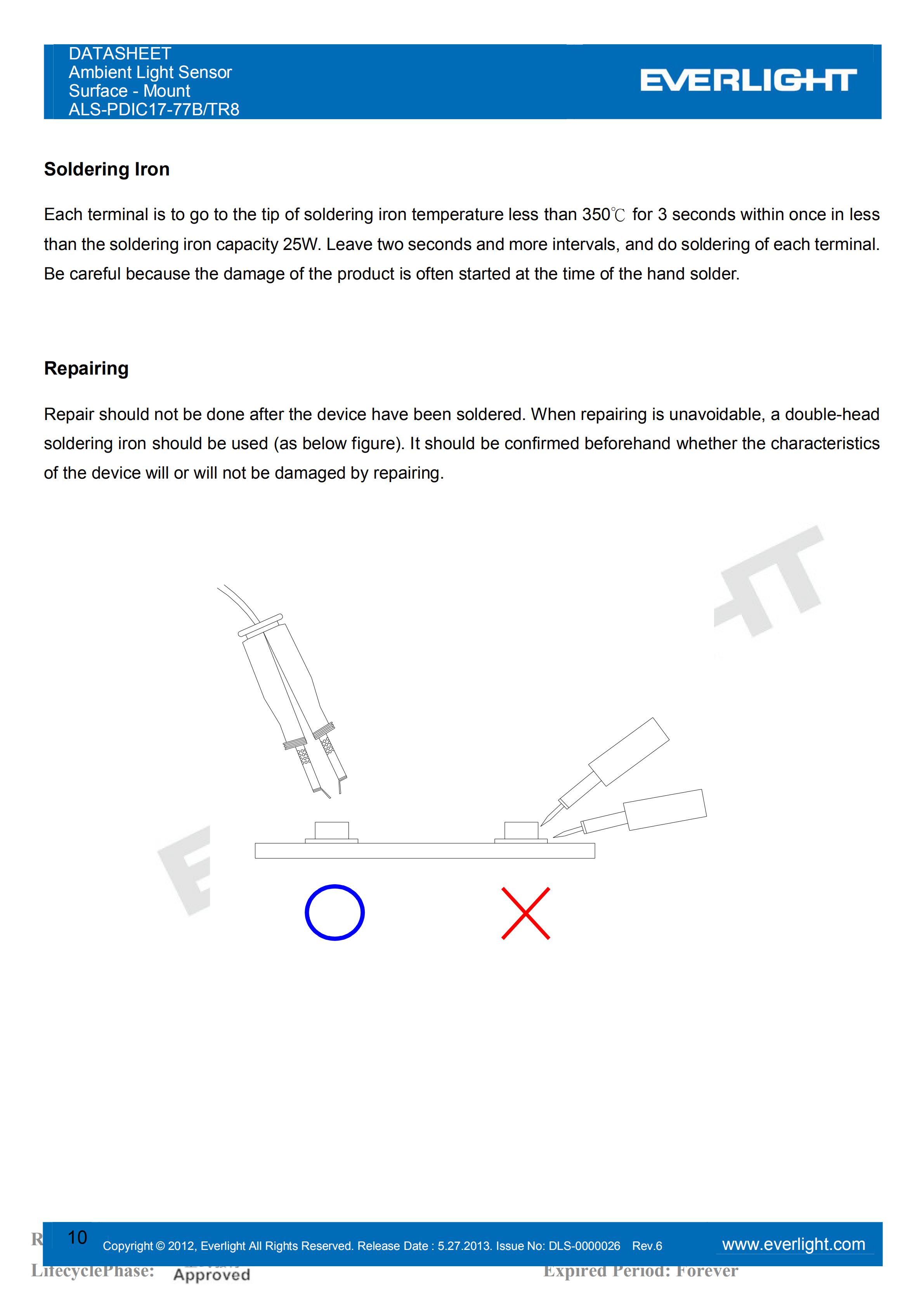 亿光贴片0805环境光传感器ALS-PDIC17-77B/TR8规格书（数据表PDF）