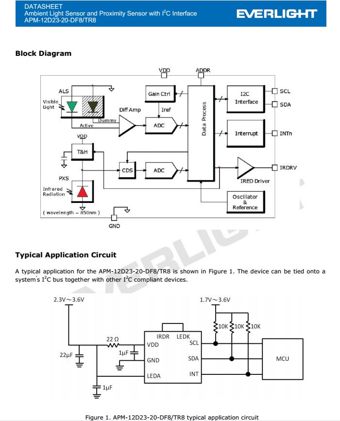 亿光接近式传感器APM-12D23-20-DF8/TR8规格书PDF