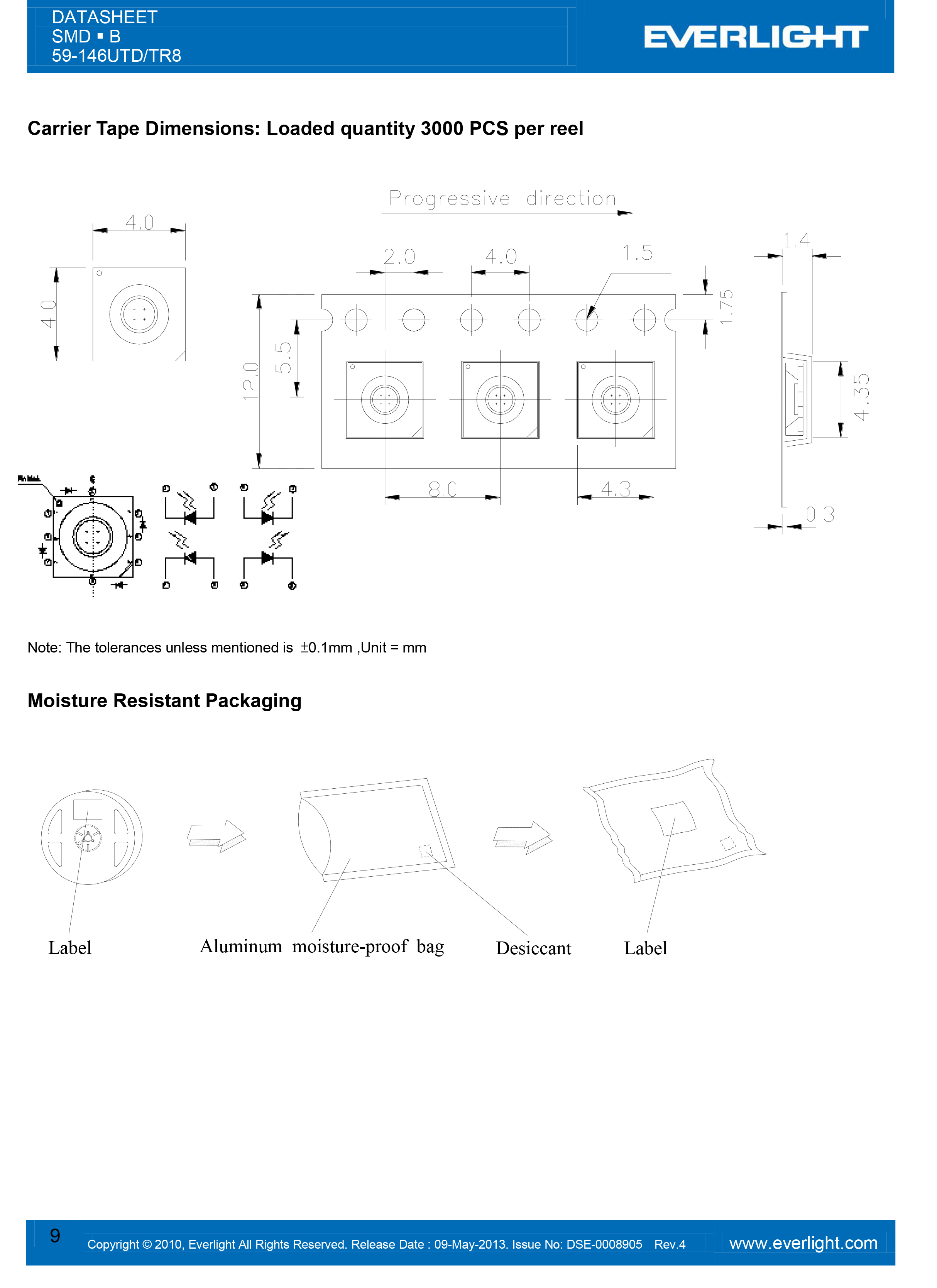 亿光4040闪光灯珠59-146UTD/TR8规格书PDF
