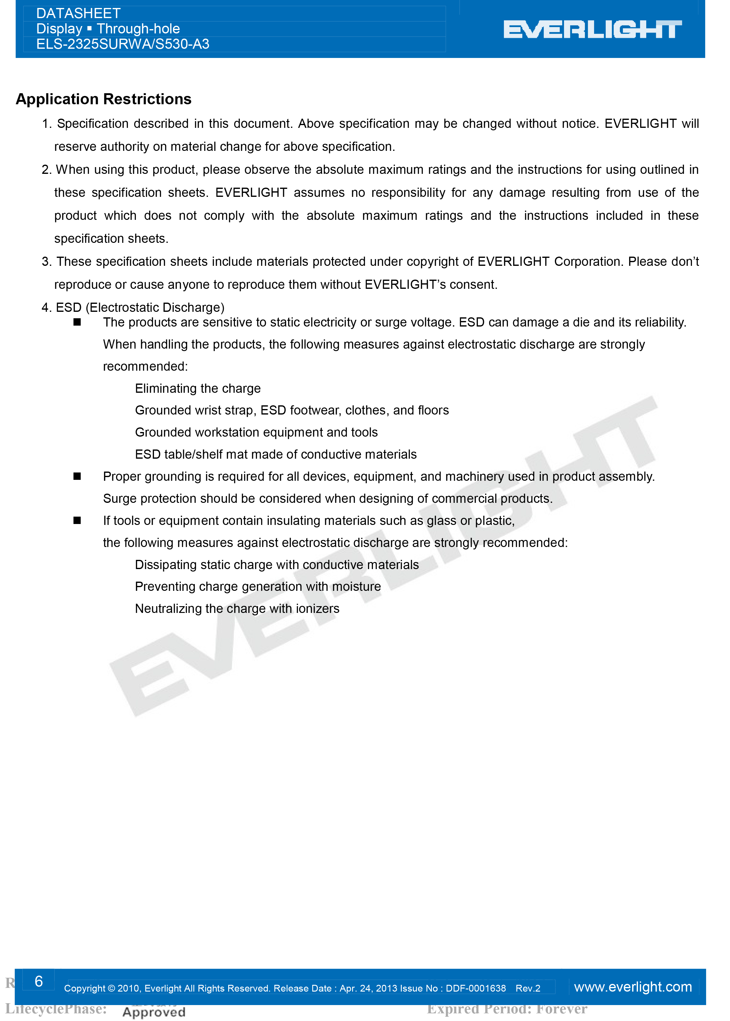 亿光直插单位数码管S2325SURWA-S530-A3规格书PDF