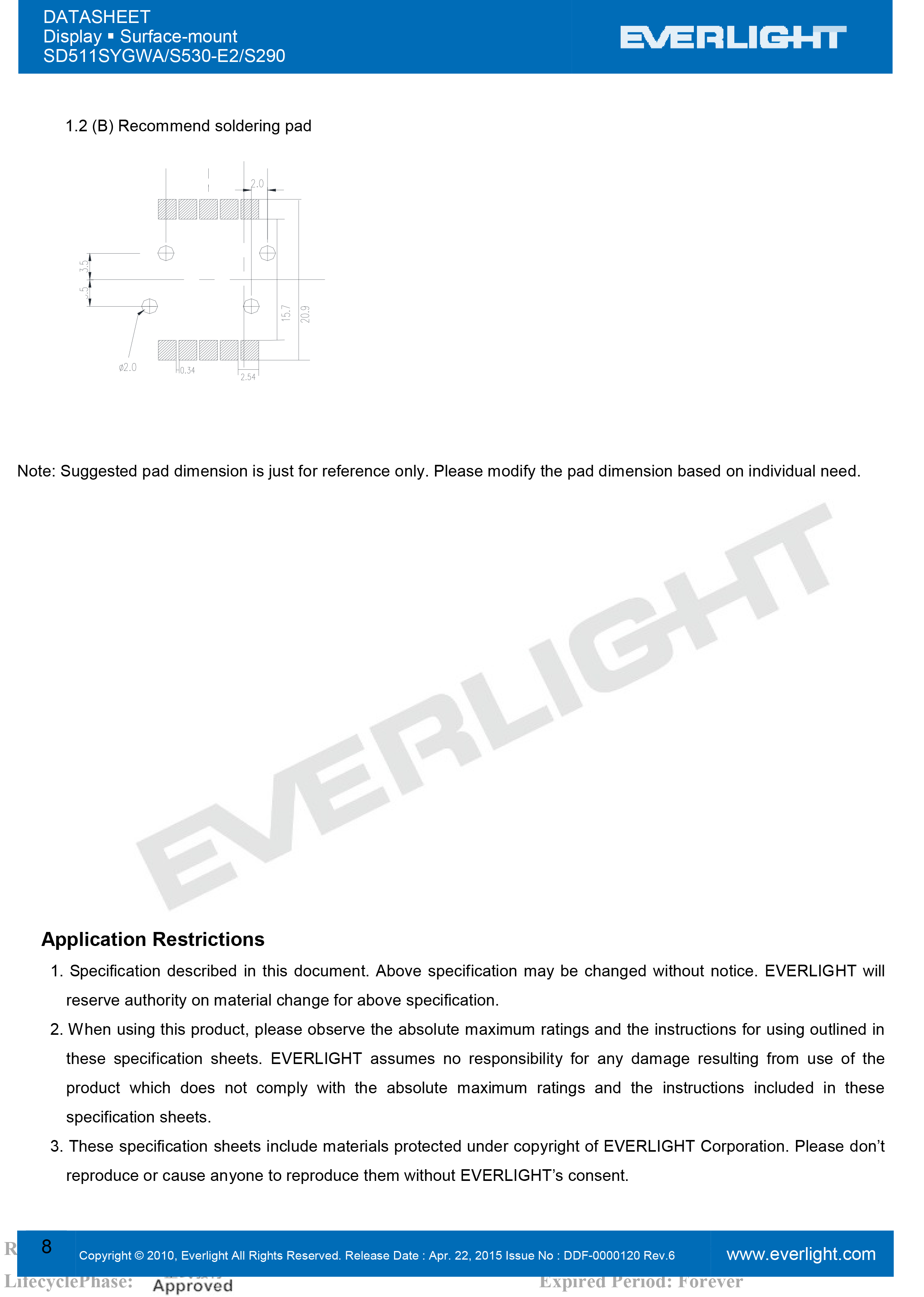 亿光贴片数码管SD511SYGWA/S530-E2/S290规格书PDF