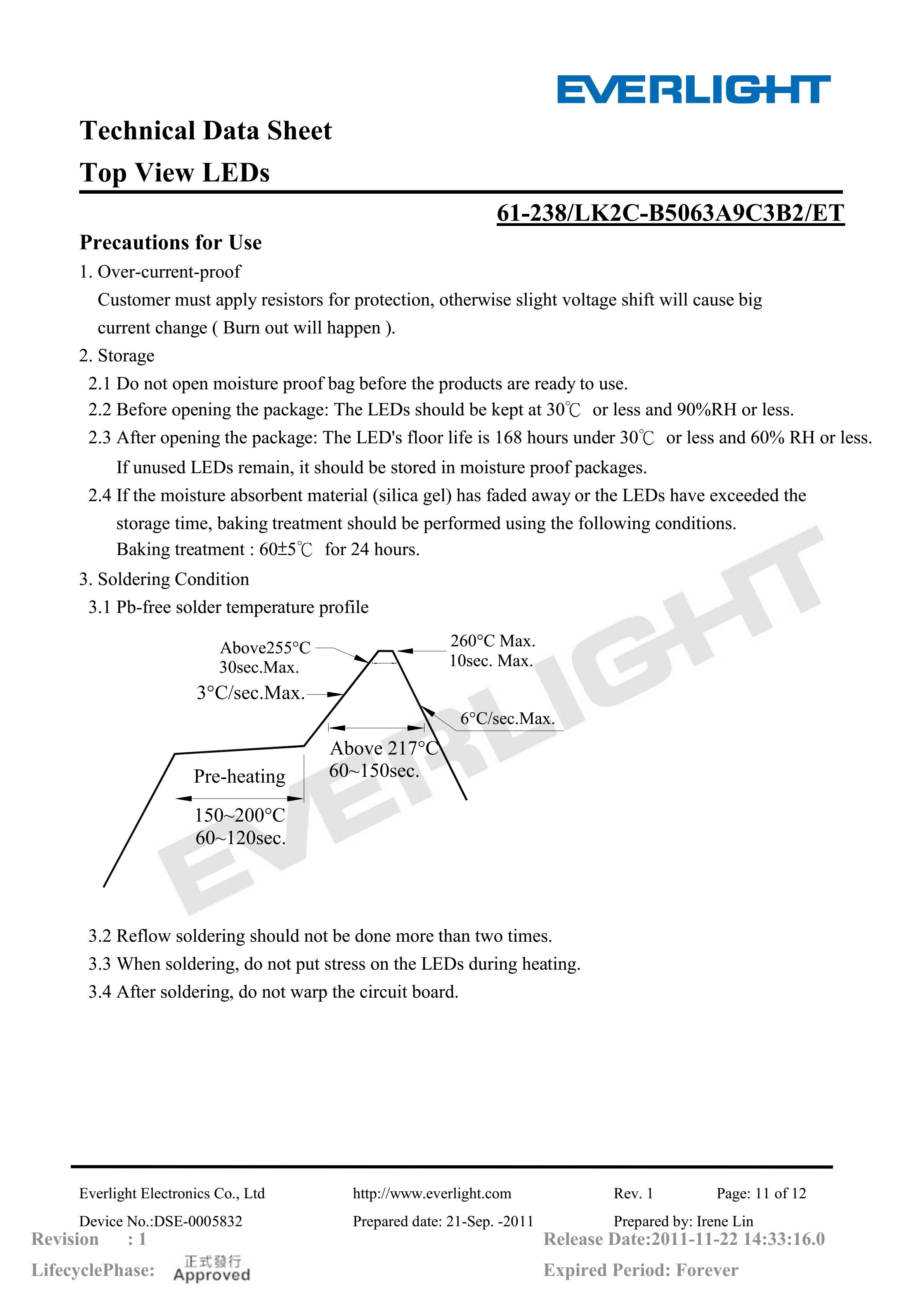 亿光贴片5050灯珠61-238-LK2C-B5063A9C3B2-ET 白光规格书PDF（数据表）
