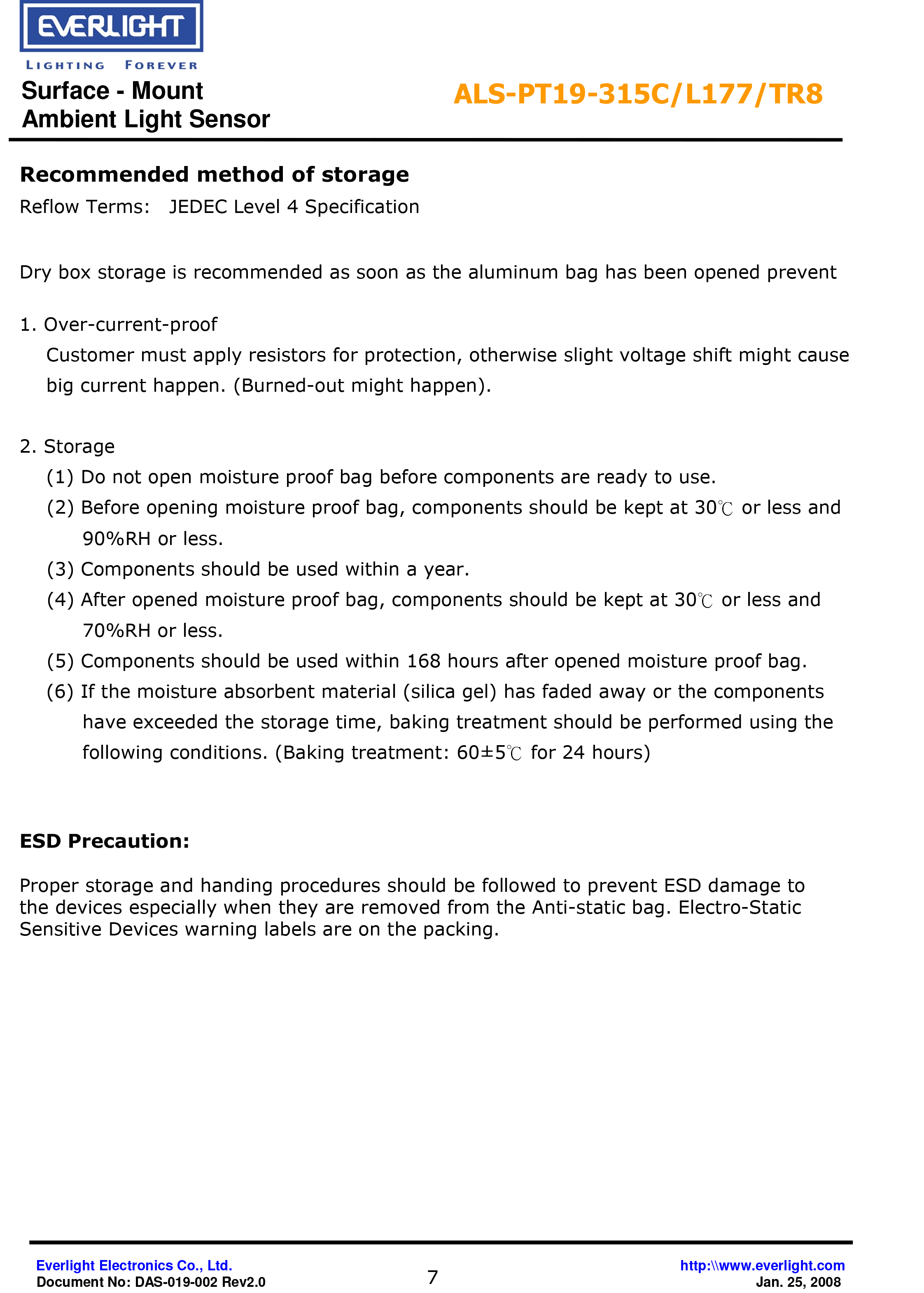 亿光0603环境光传感器ALS-PT19-315C/L177/TR8规格书数据表PDF