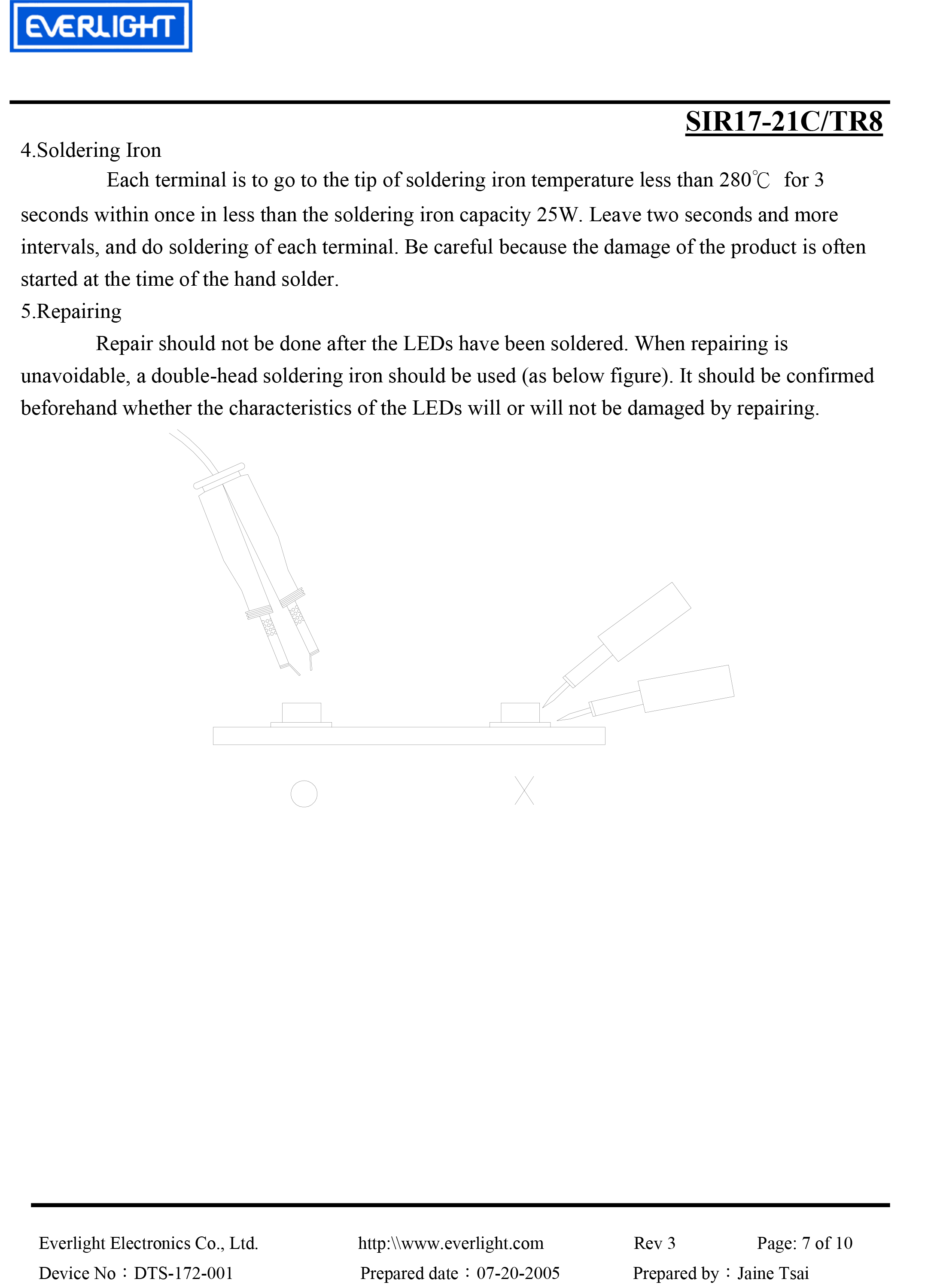 亿光贴片0805红外发射管SIR17-21C/TR8规格书PDF