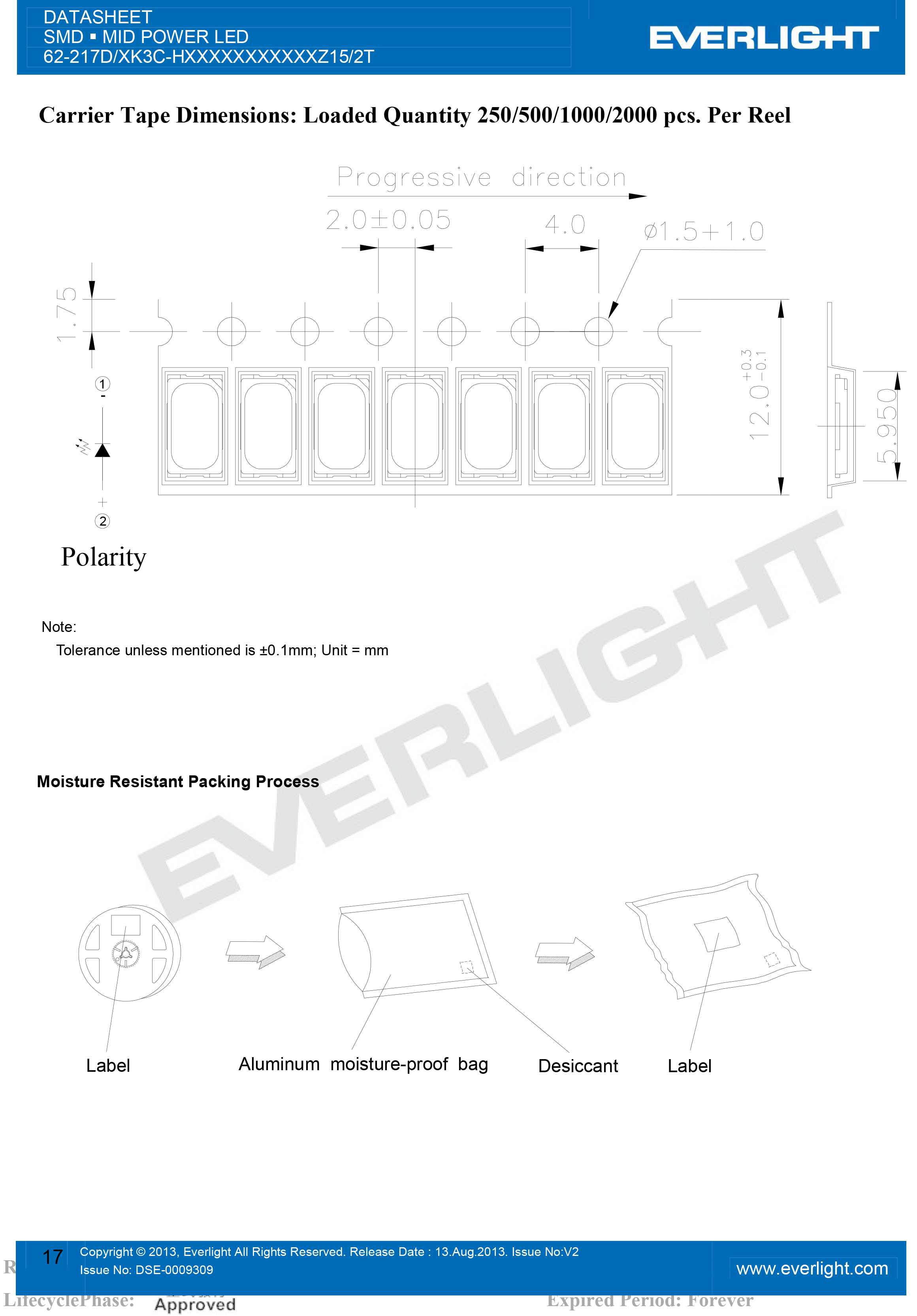 亿光贴片5630灯珠62-217D/KK3C-H2727QAR3B42Z15/2T规格书PDF